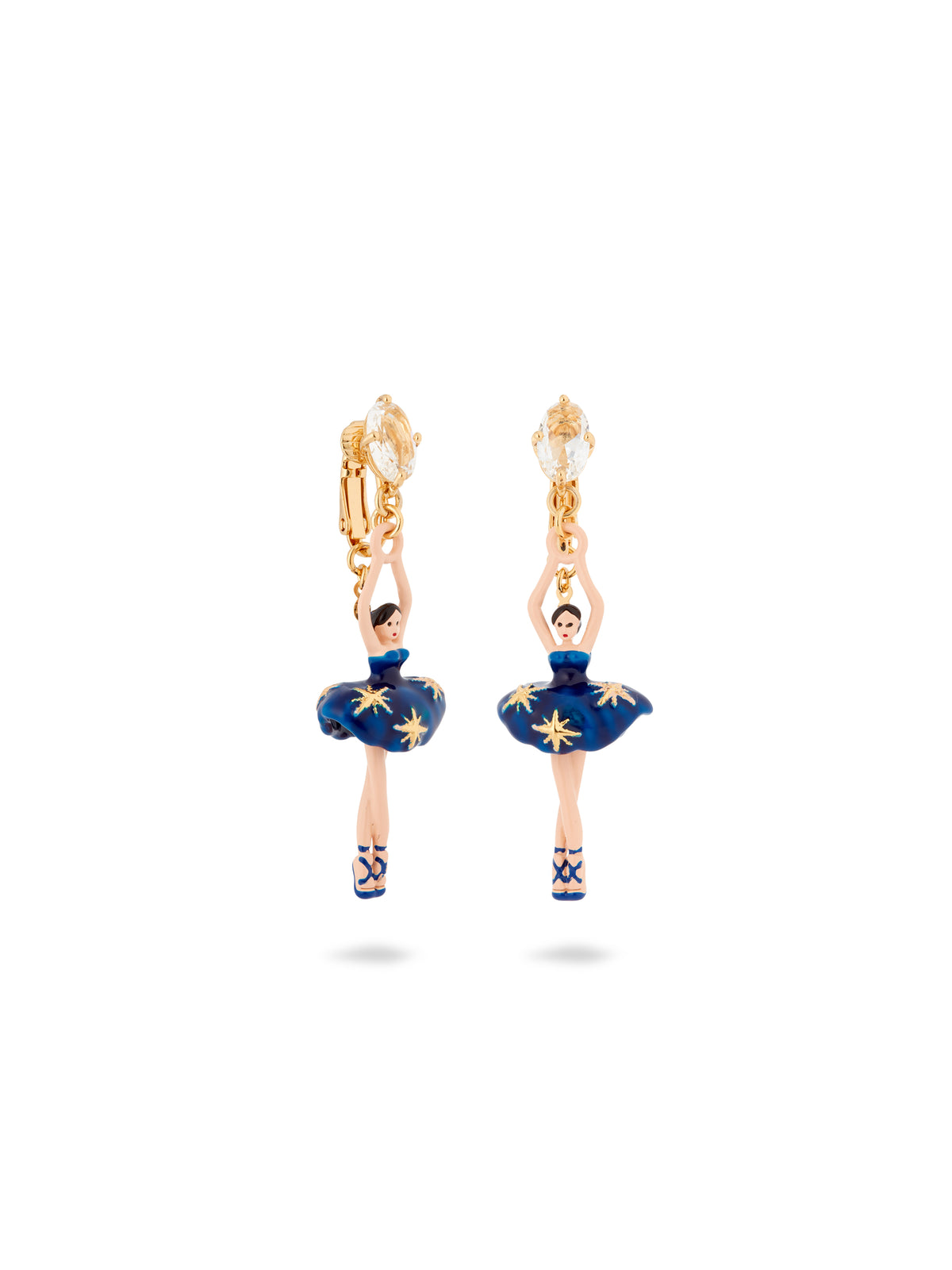 Midnight Blue Ballerina Tutu And Gold Stars Earrings | audd1151