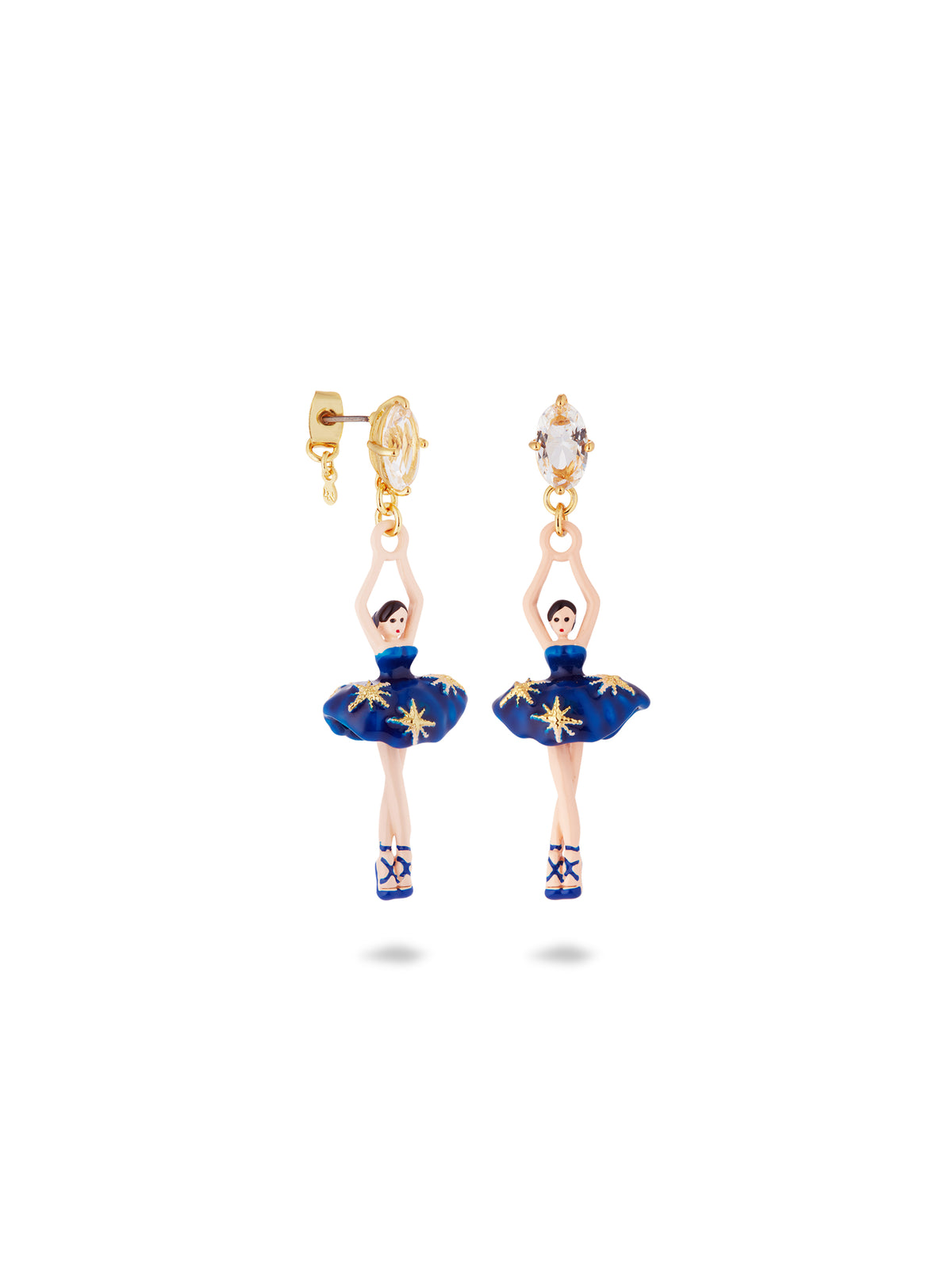 Midnight Blue Ballerina Tutu And Gold Stars Earrings | audd1151
