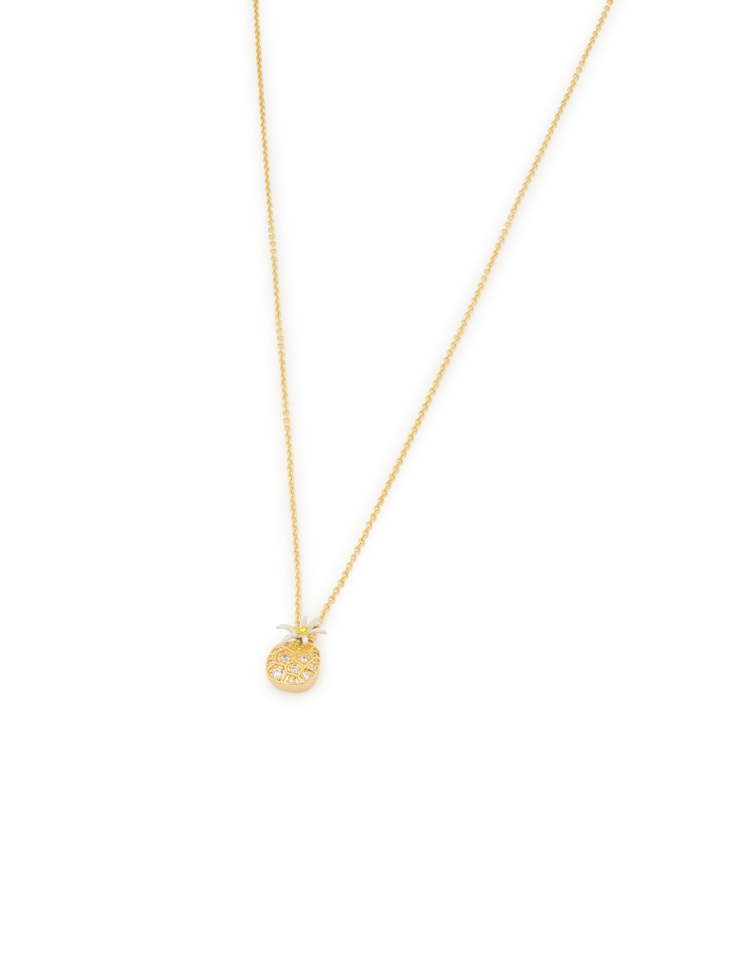 Edelweiss Flower And Cubic Zirconia Pendant Necklace