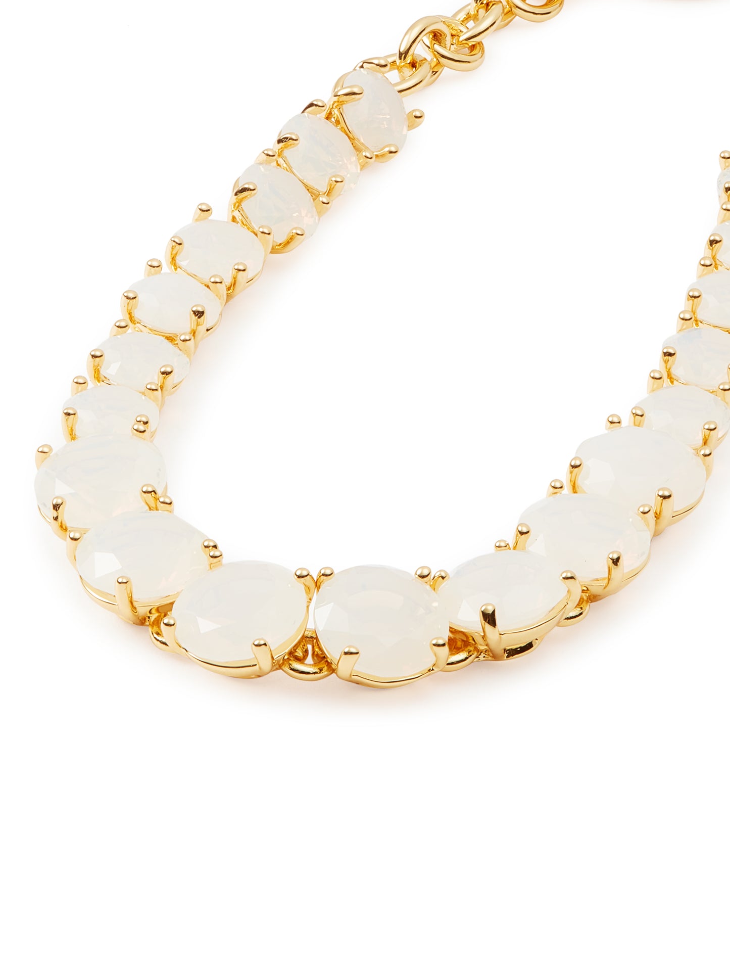 Luxury Opalescent White Diamantine Stone Single Row Bracelet | auld2521