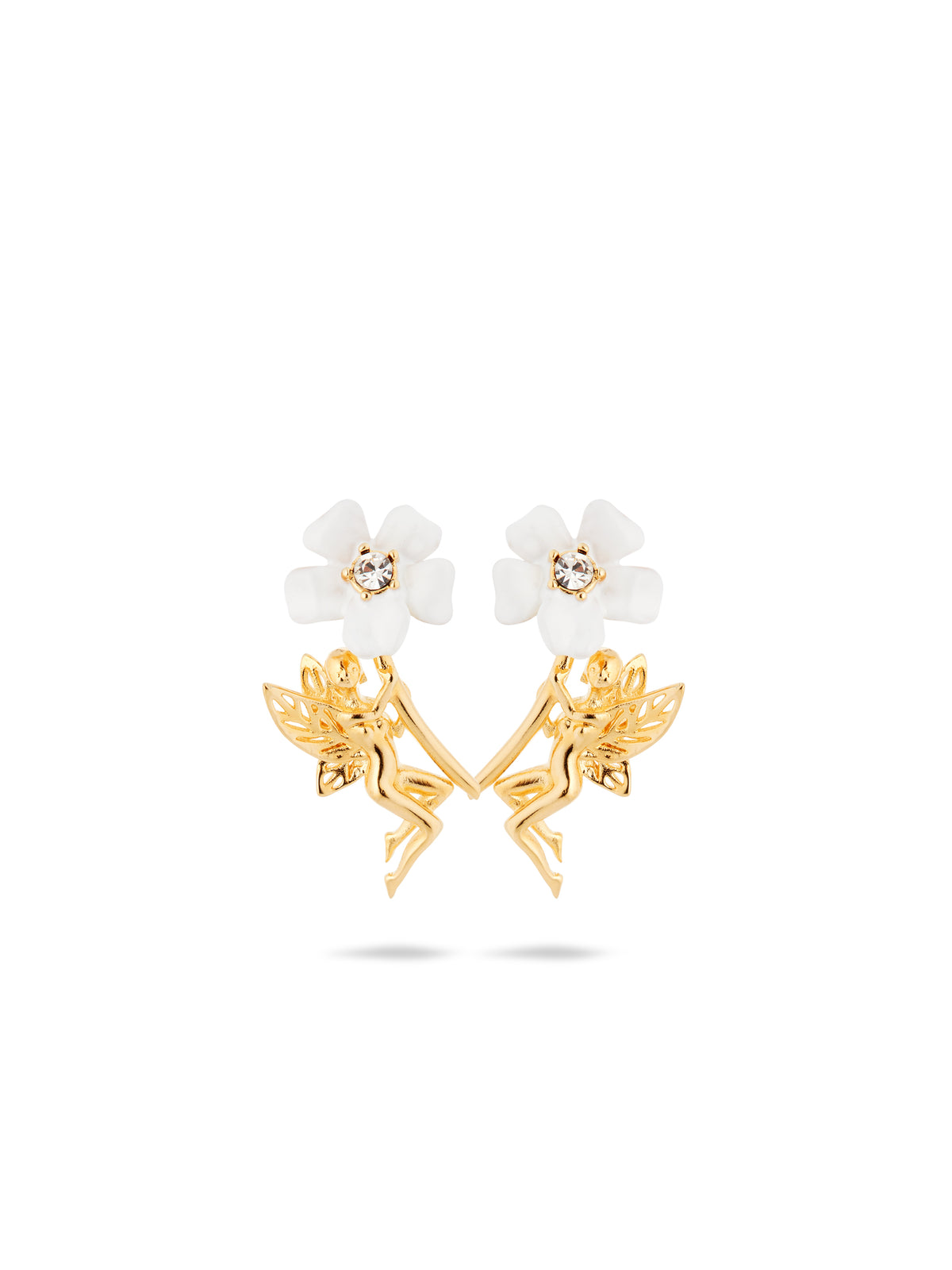 White Jasmine And Fairy Post Earrings | aume1131