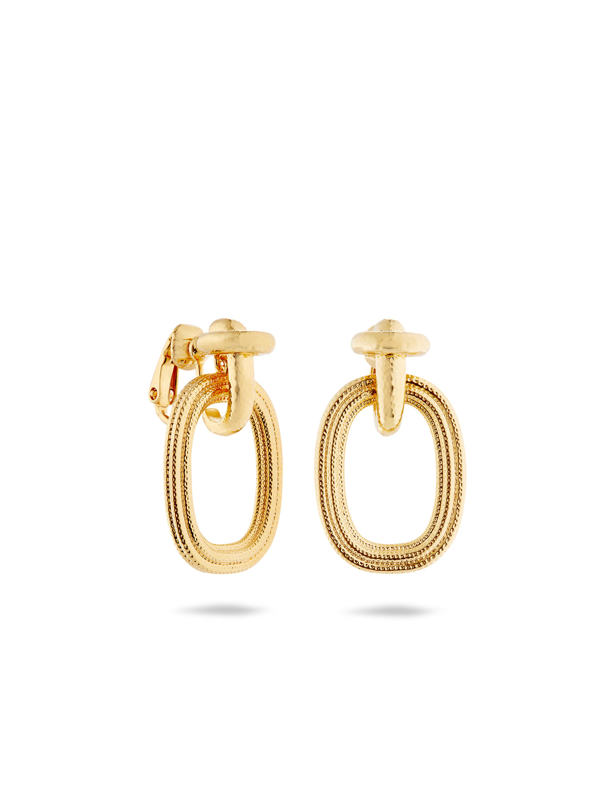 Gold Duo Of Textures Earrings | aunb1031