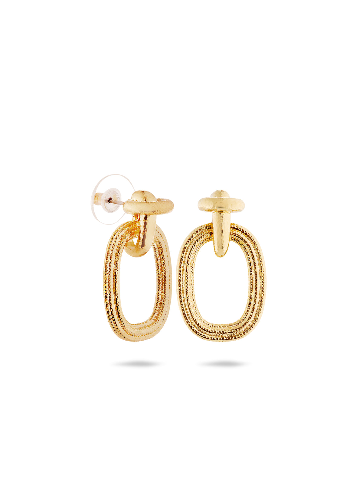 Gold Duo Of Textures Earrings | aunb1031