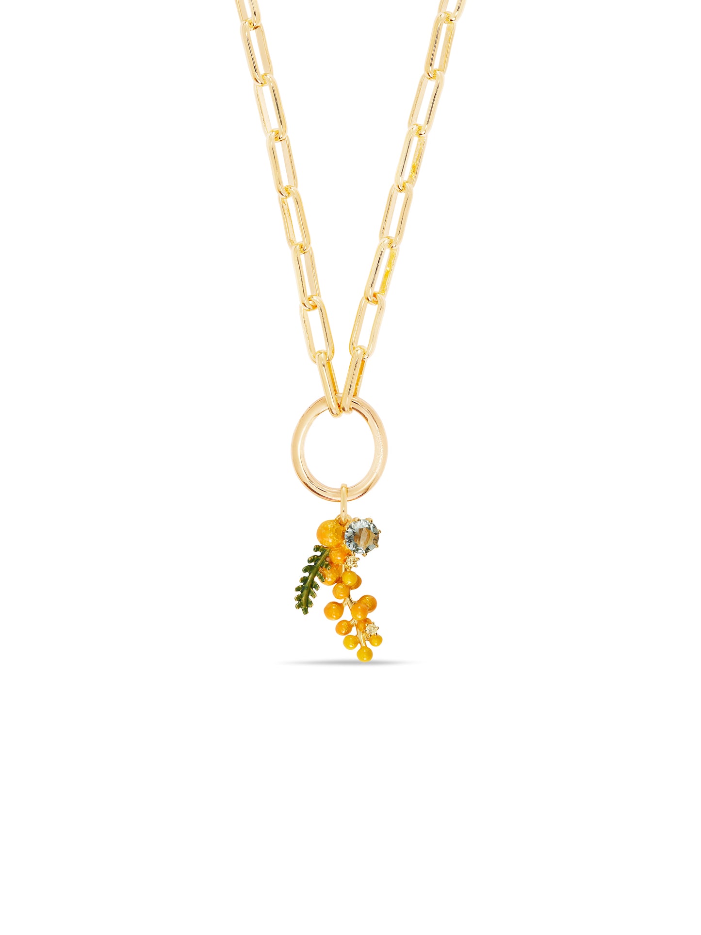 Mimosa And Faceted Crystal Pendant | aupe4201