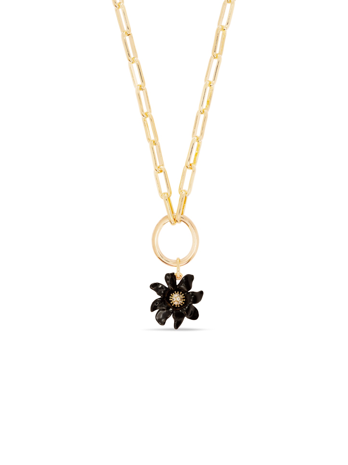 Black Lily Flower Pendant | aupe4211