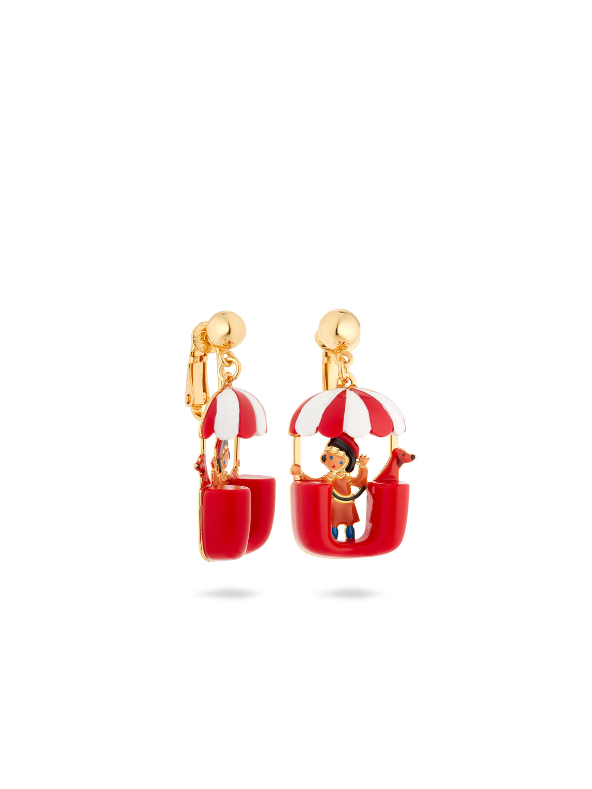 Little Girl And Dachshund On A Ferris Wheel Earrings | auto1081