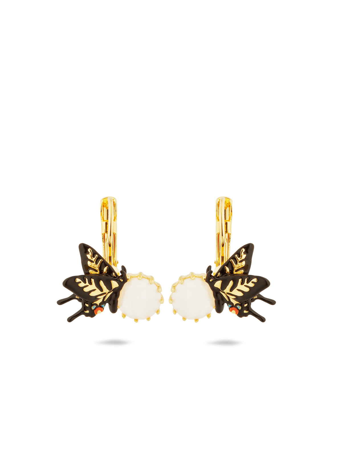 Sleeper Earrings, Butterfly And Faceted Crystal | autr1041