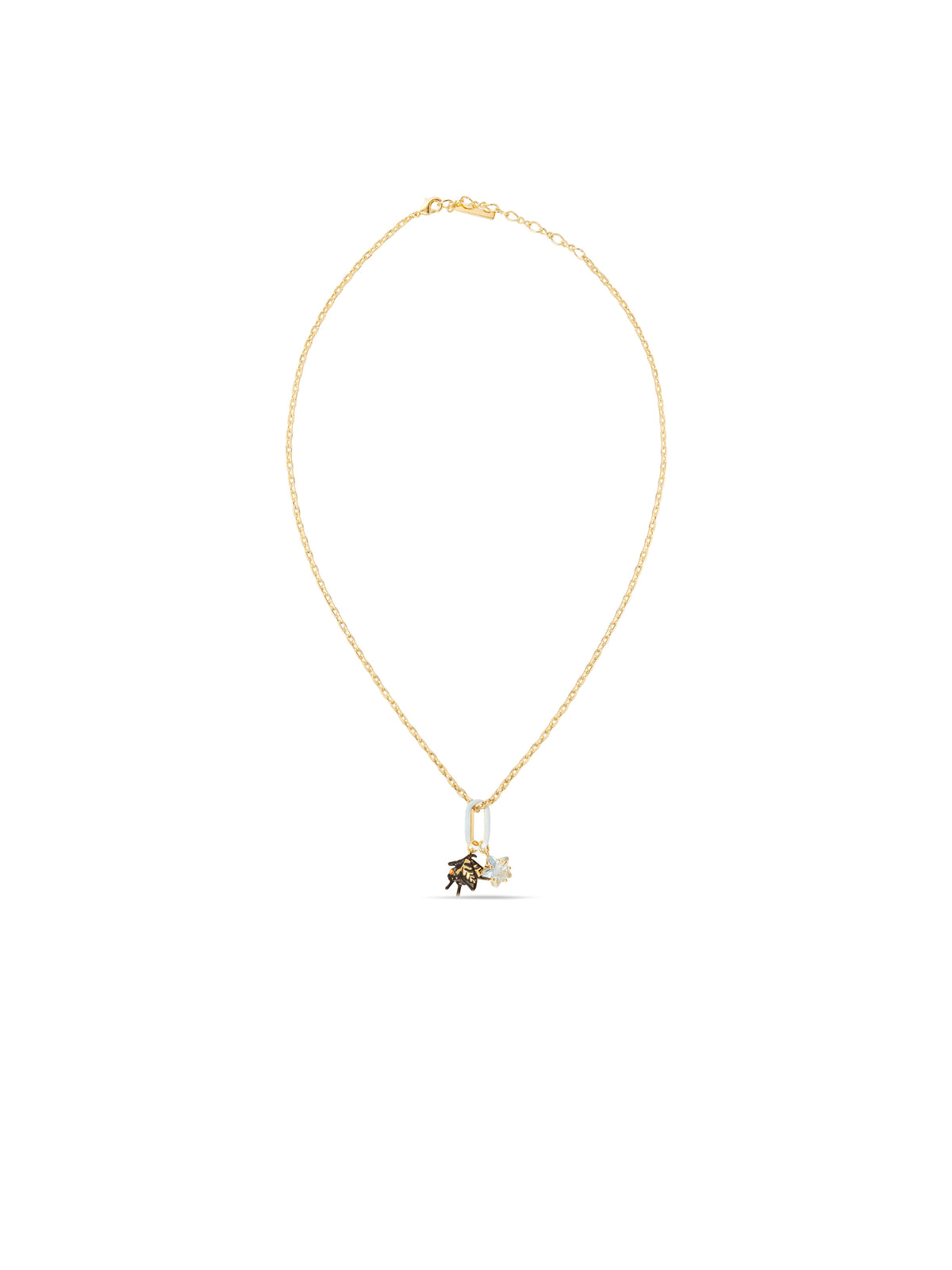 Butterfly And Faceted Star Charm Pendant Necklace | autr3021