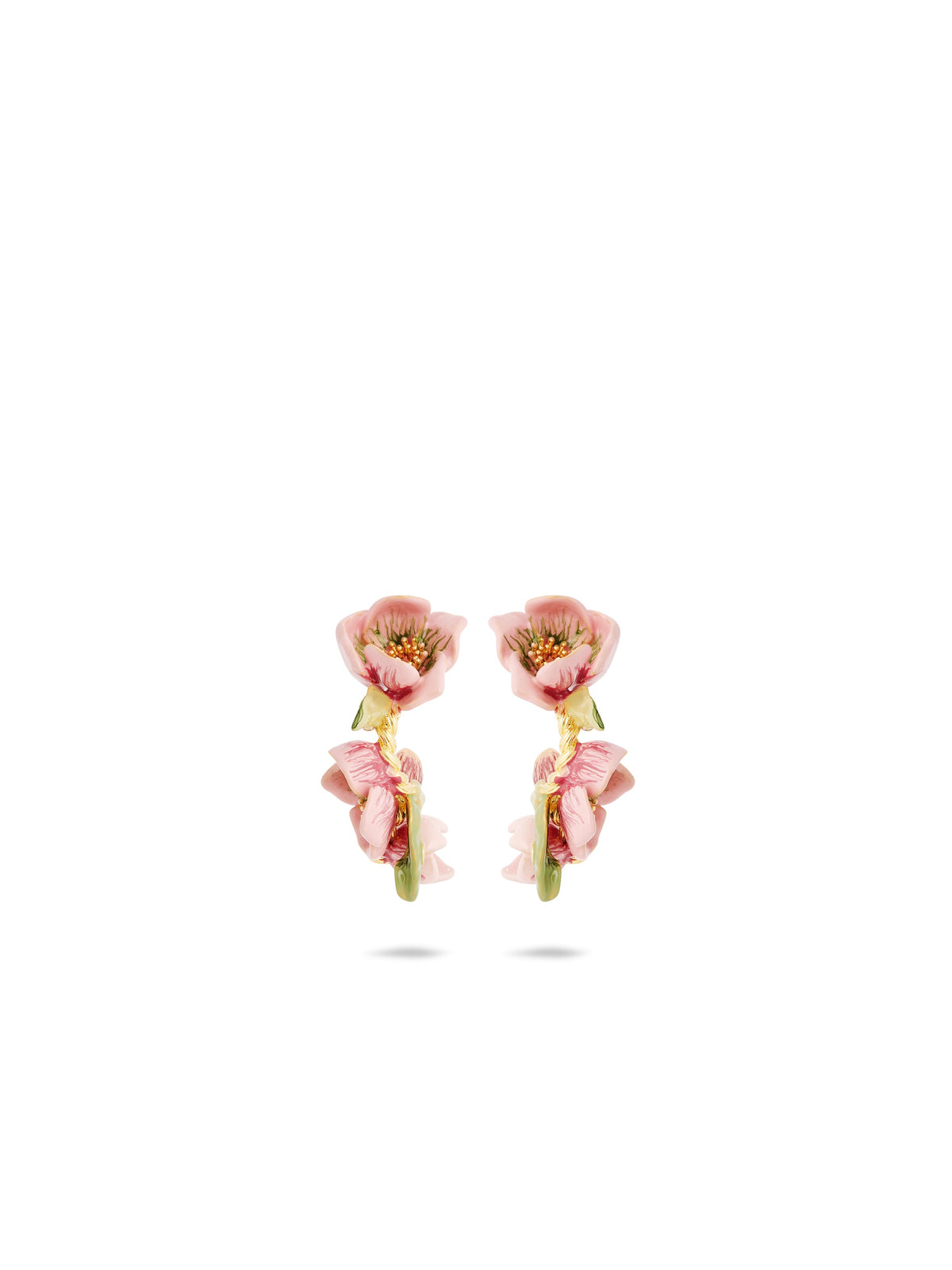 Christmas Rose & Hellebore Flower Hoop Earrings | auvh1041