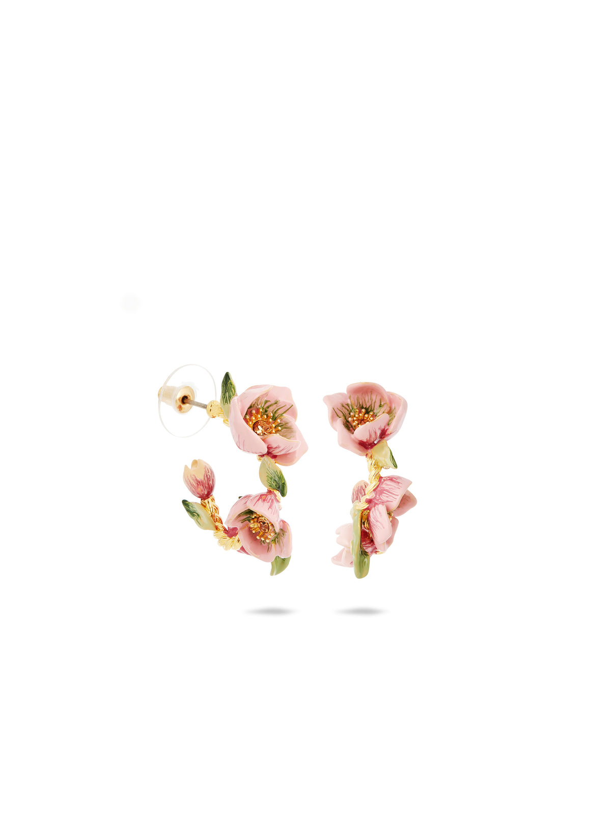 Christmas Rose & Hellebore Flower Hoop Earrings | auvh1041