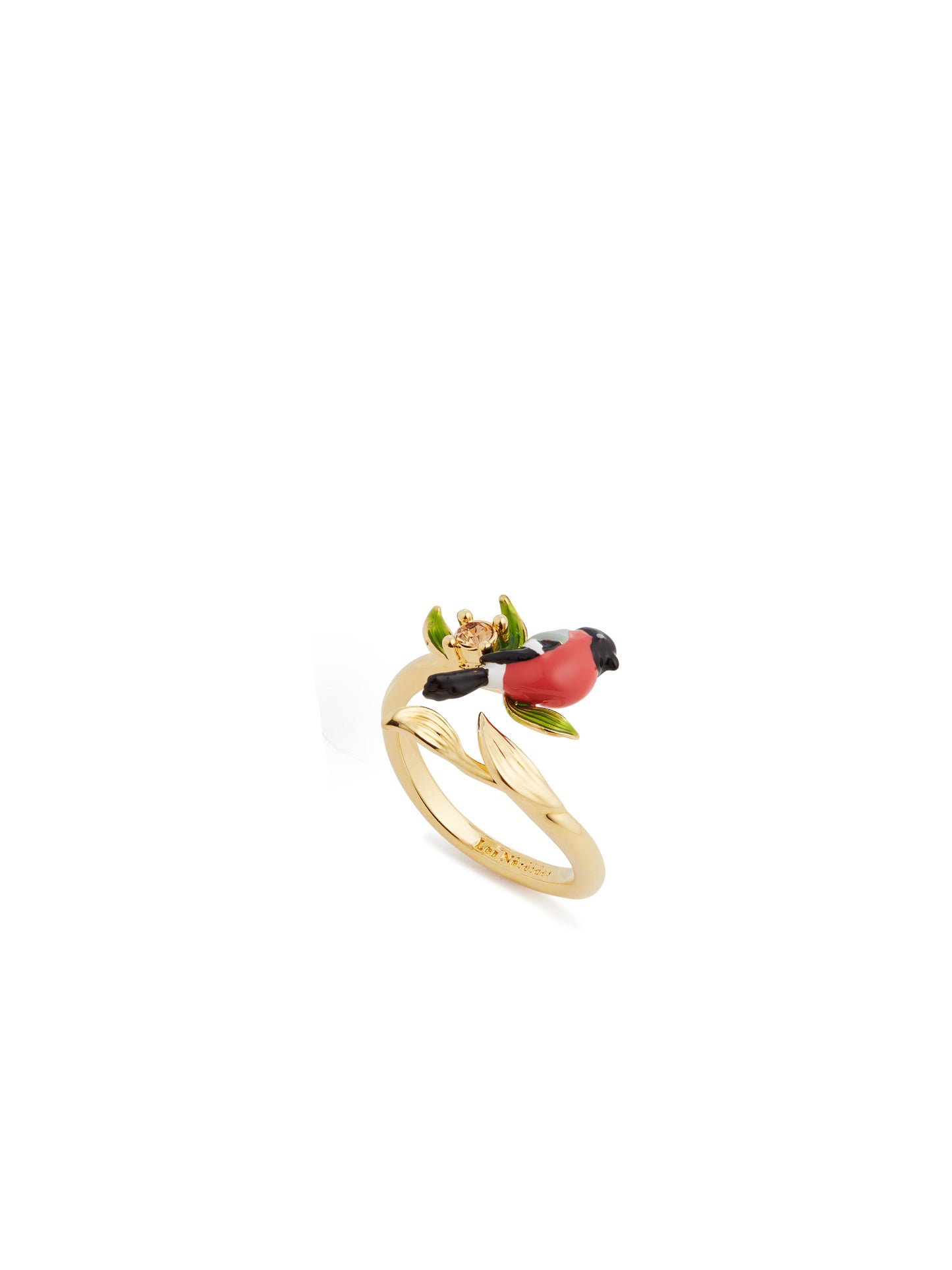 Bullfinch And Crystal Adjustable Ring | auvh6021