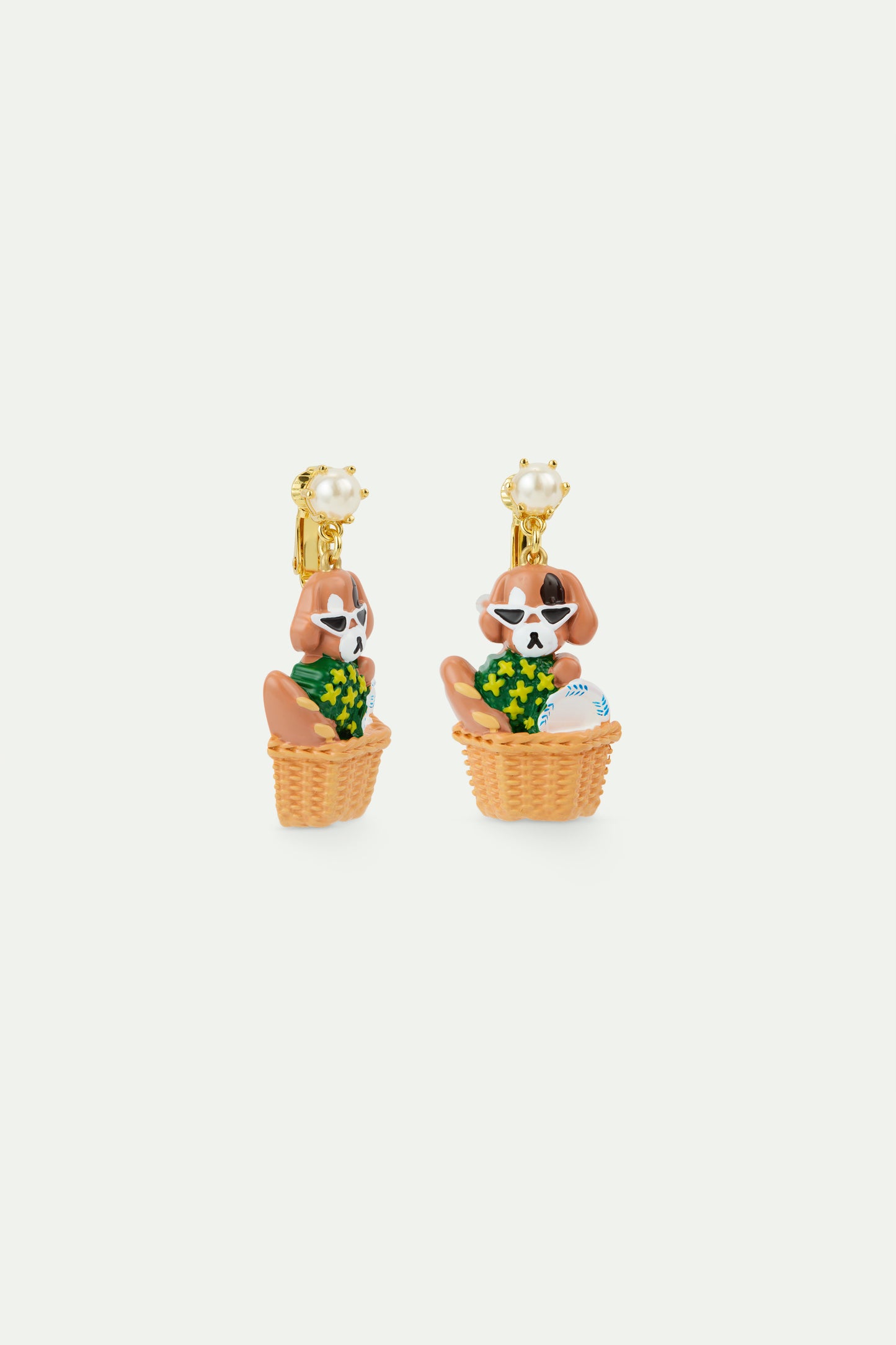 Dog And Picnic Basket Earrings | AVHP1081