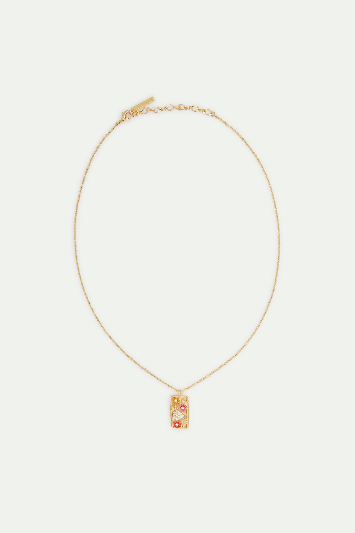 Gold-Plated Openwork Pendant Necklace With Zinnias | AVJC3061