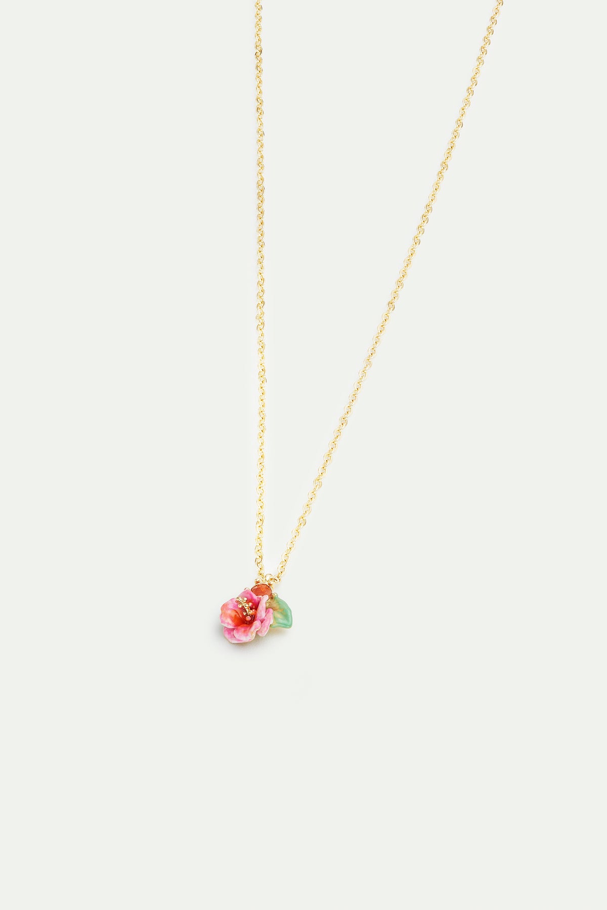 Hollyhock And Faceted Crystal Pendant Necklace | AVJH3041
