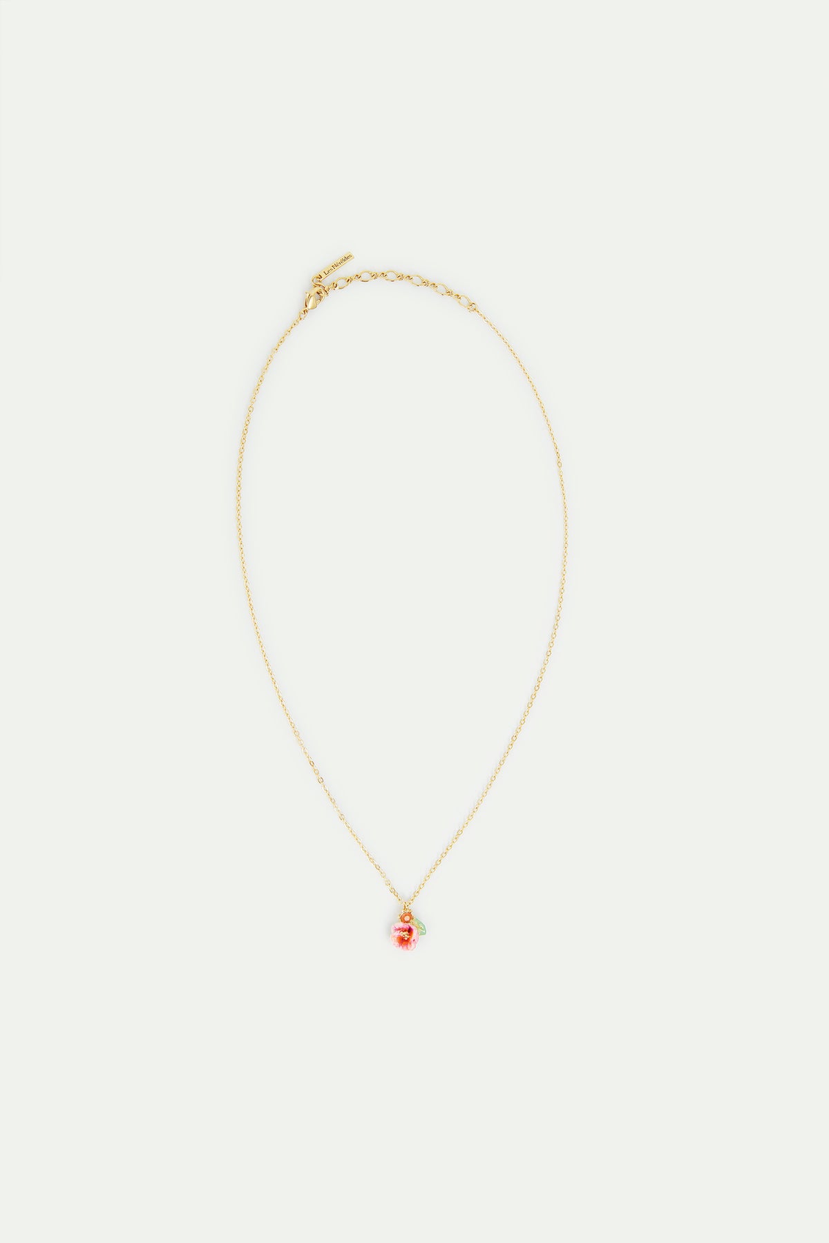 Hollyhock And Faceted Crystal Pendant Necklace | AVJH3041