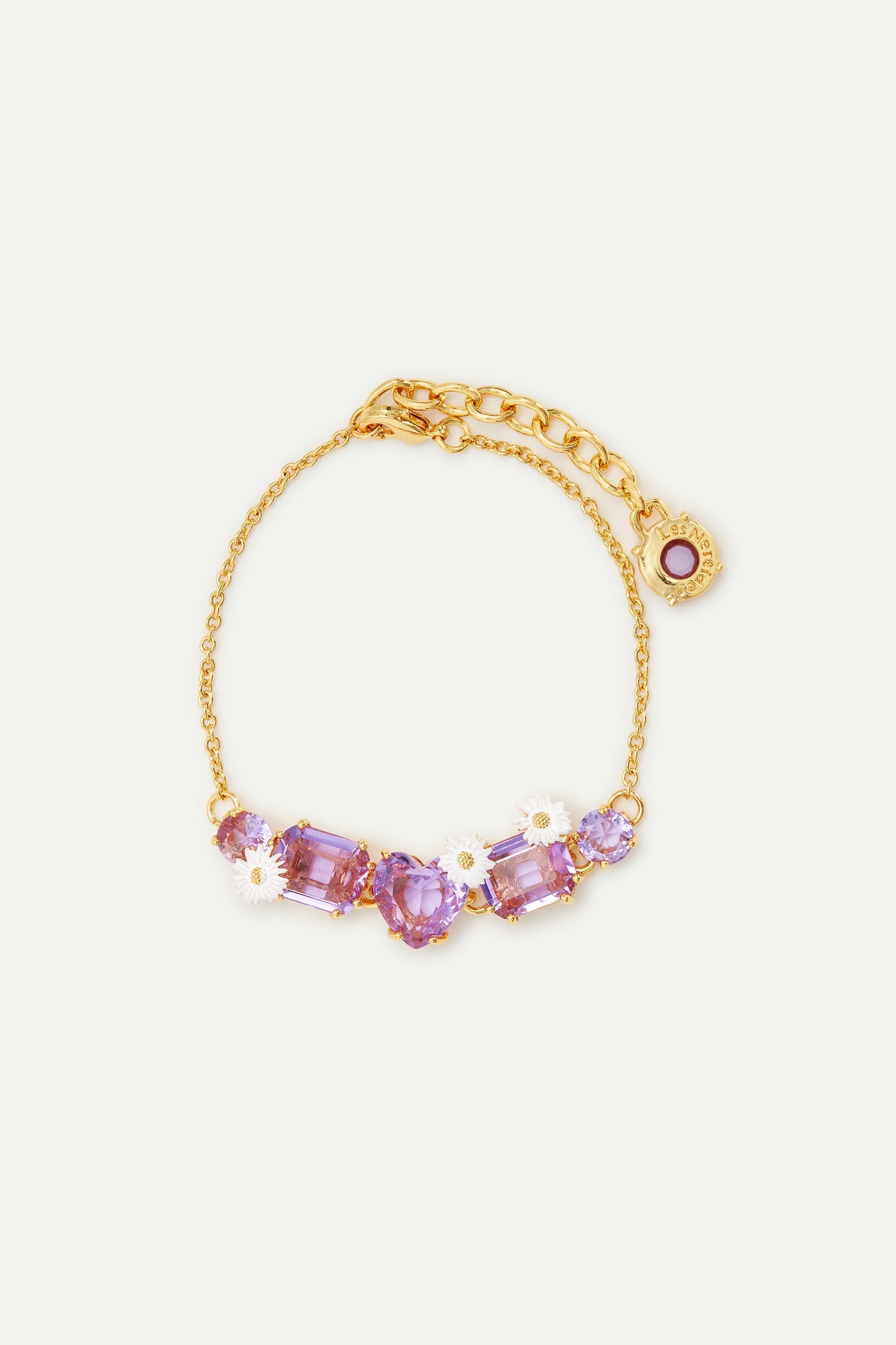 Lavender Diamantine Five Stone Fine Bracelet | AVLD2142
