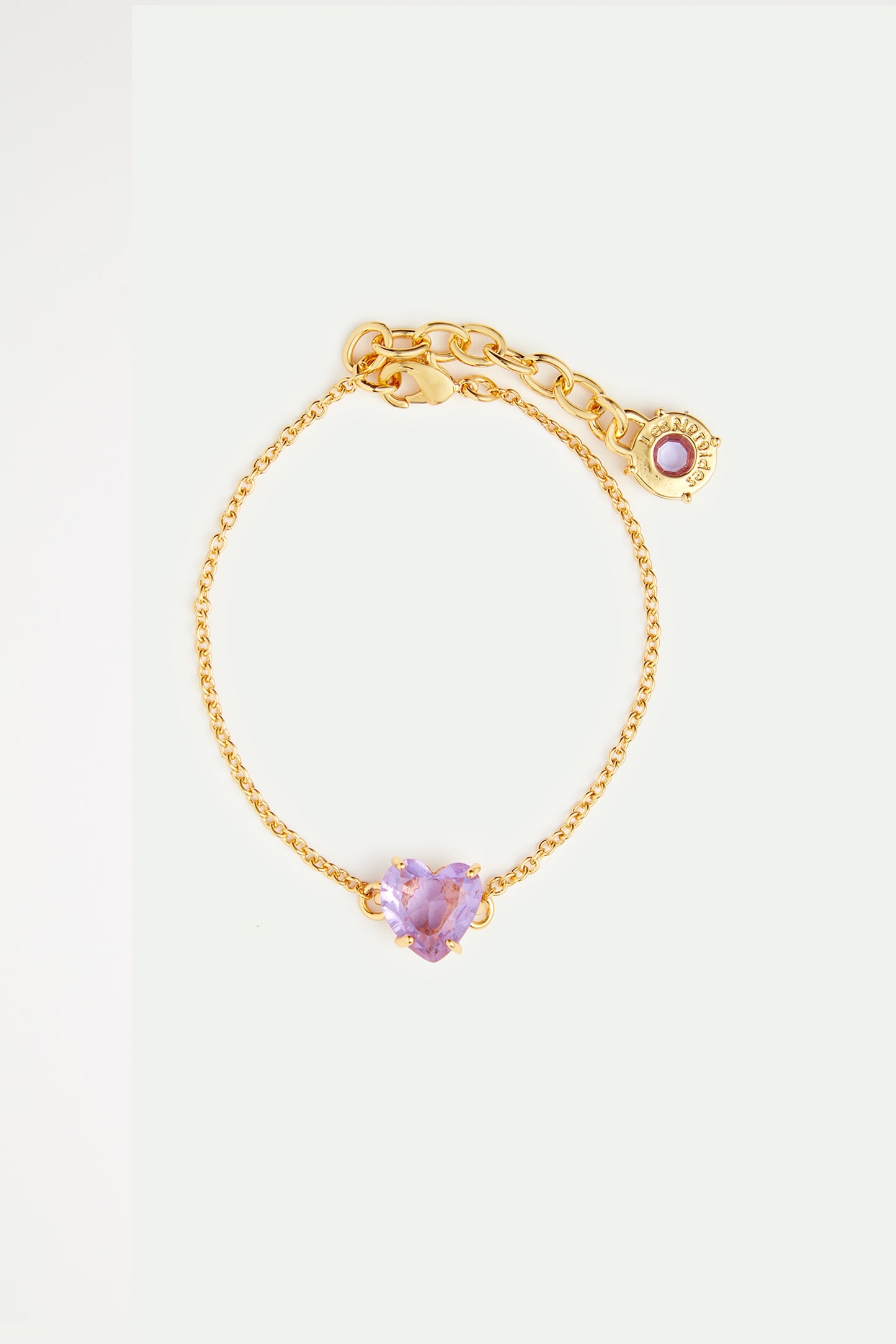 Fine Lavender Diamantine Heart-Shaped Stone Bracelet | AVLD2531