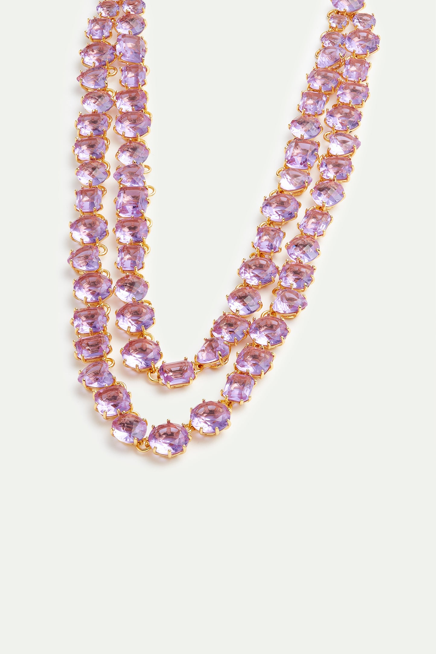 Lavender Diamantine Two Row Statement Necklace | AVLD3551