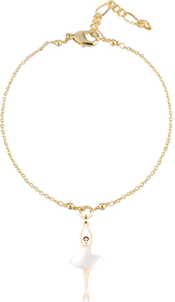 White Tutu Mini Ballerina Fine Necklace | AVMDD3011