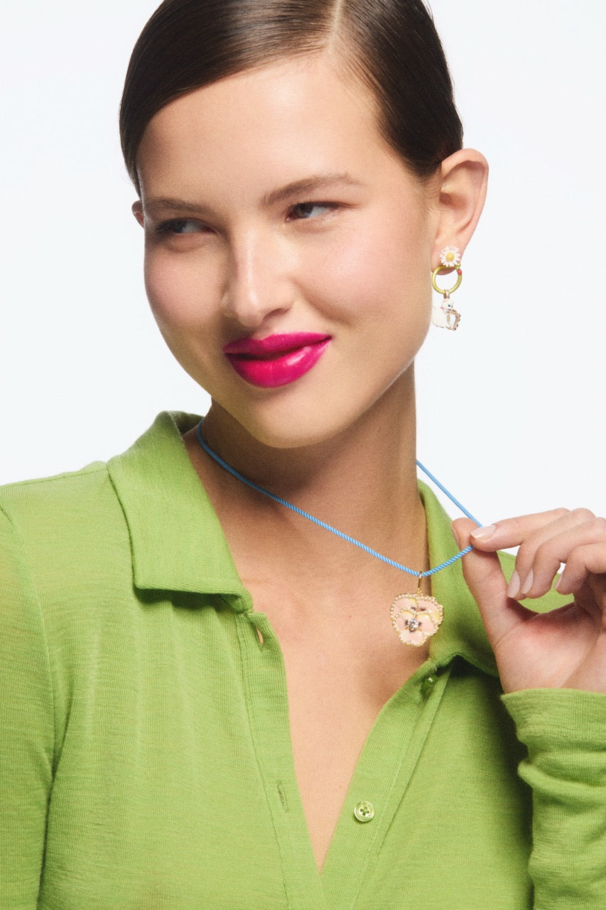 Pink Pansy Flower Pendant, Comfort And Gentleness | avpe4051