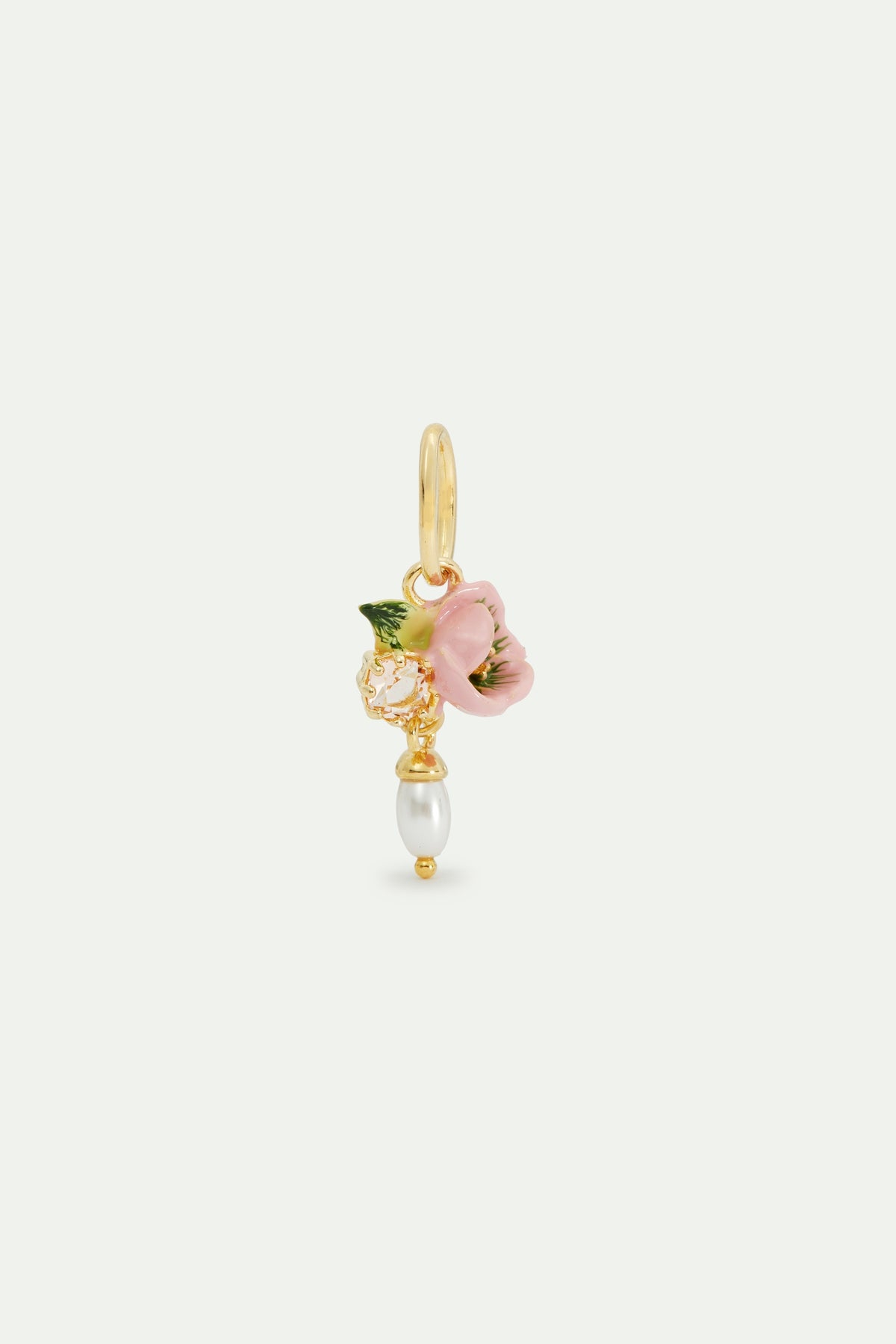 Pink Helleborus And Artificial Pearl Pendant, Feminity And Gentleness | avpe4421