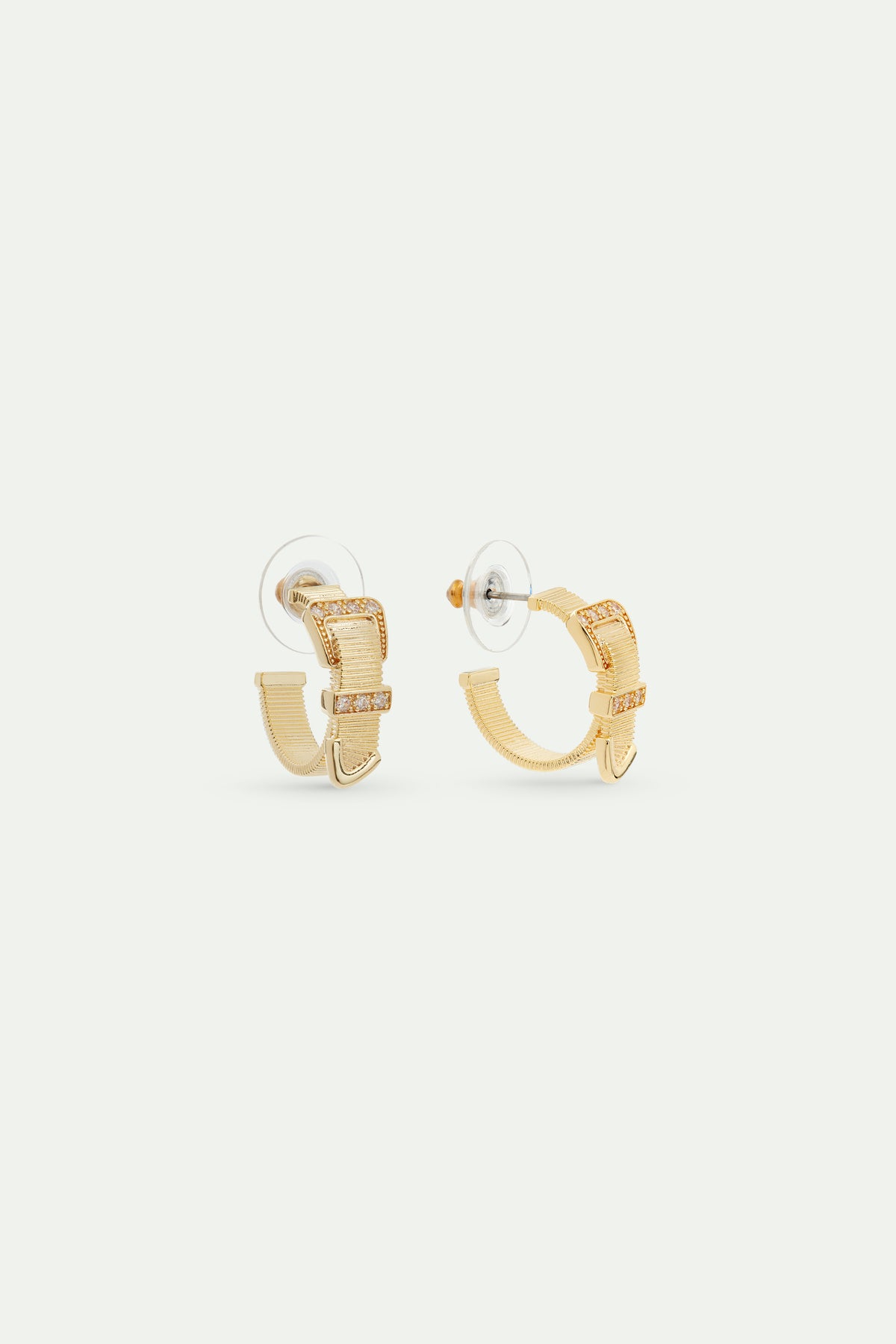 Gold-Plated Brass Belt And Crystal Hoop Earrings | avth1071
