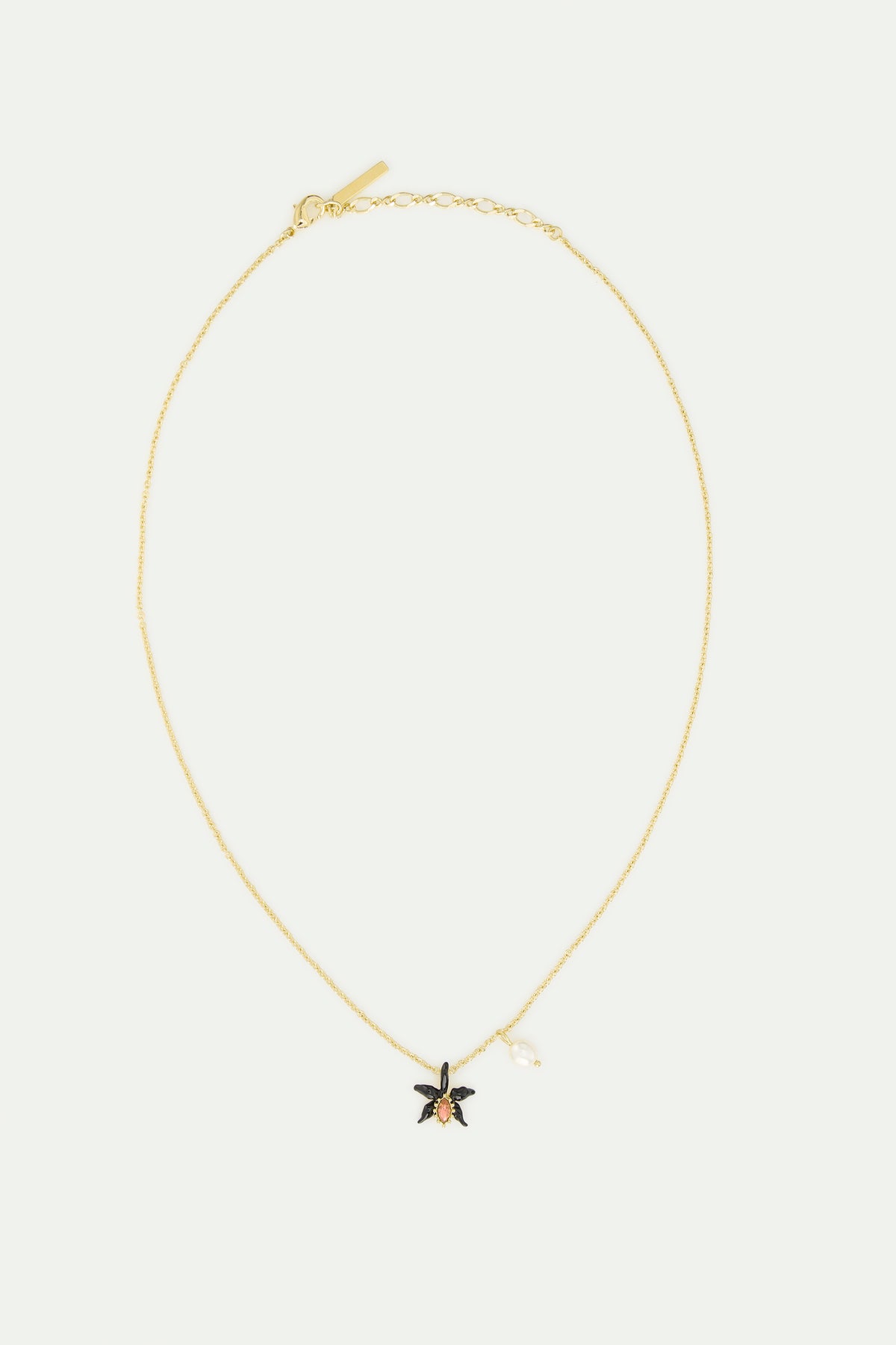 Fine Black Orchid Pink Crystal & Cultured Pearl Necklace | AWCC3021