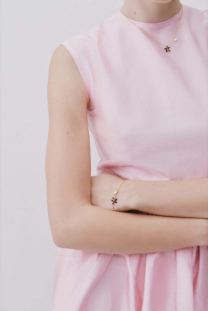 Fine Black Orchid Bracelet