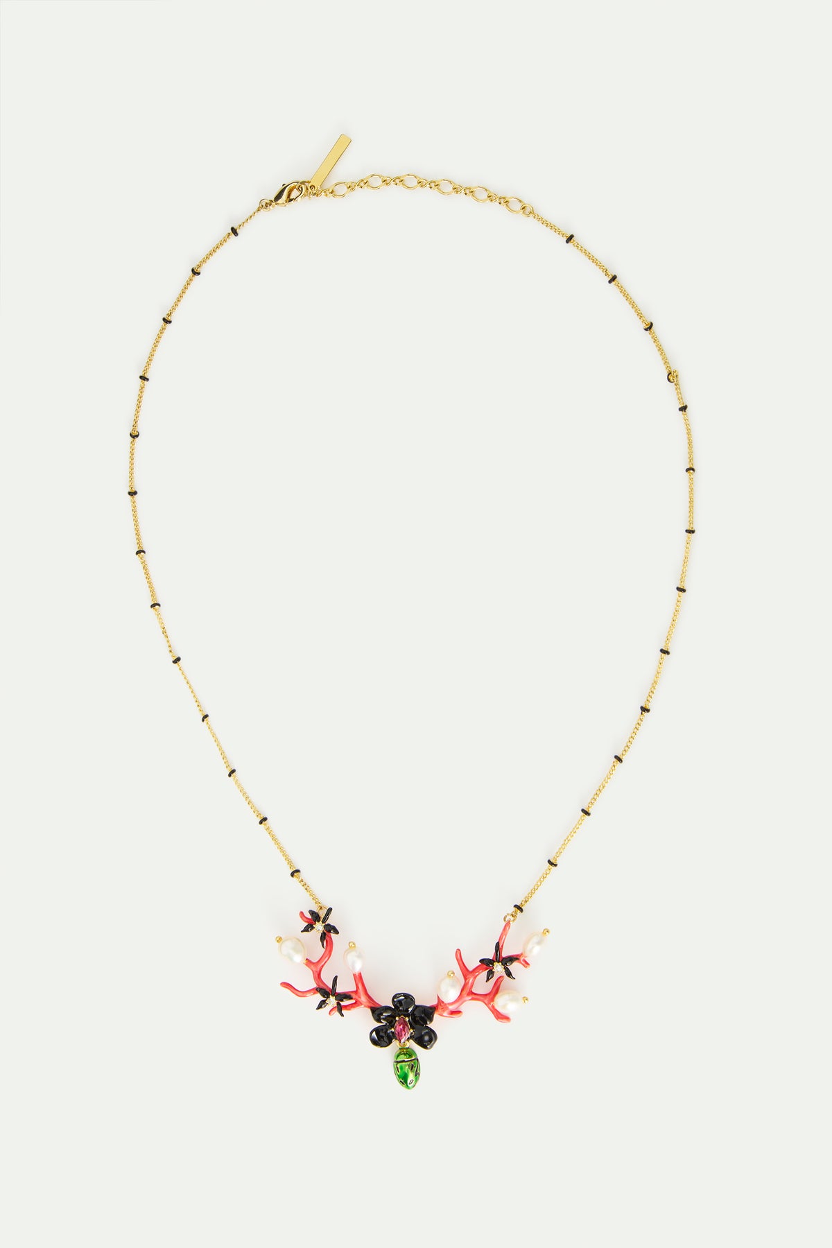 Statement Black Orchid Necklace | AWCC3051