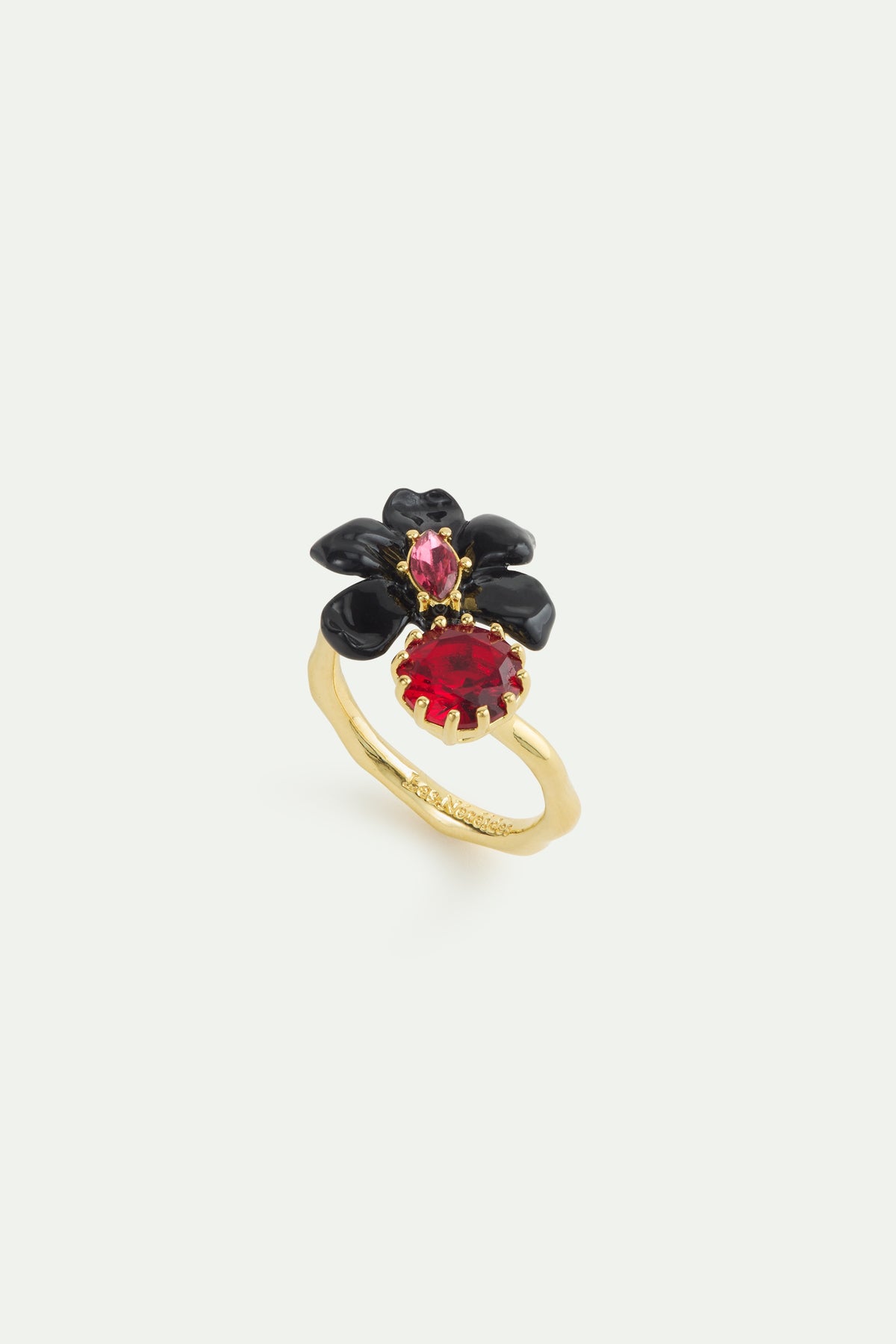 Black Orchid Pink Crystal & Red Crystal Ring | AWCC6011