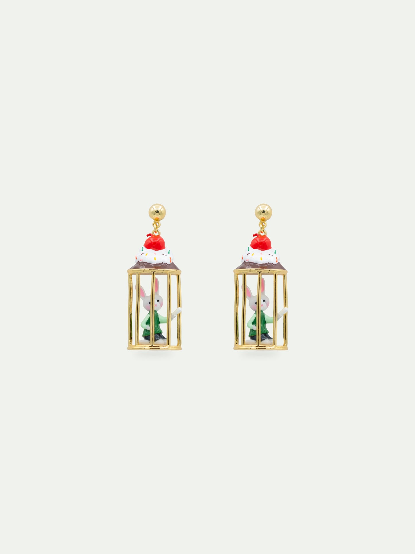 Asymmetrical Dangle Rabbit Hansel & Sweet Treats Earrings | AWHG1021