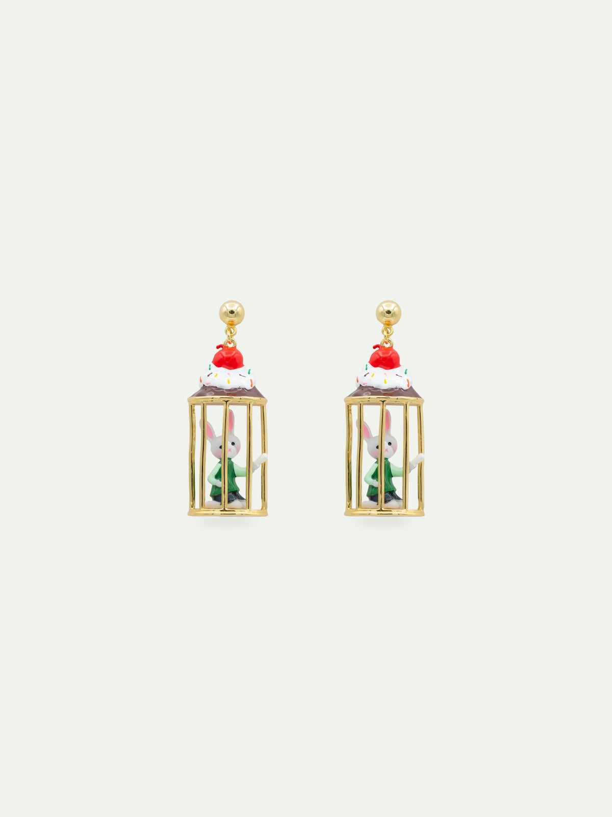Asymmetrical Dangle Rabbit Hansel & Sweet Treats Earrings | AWHG1021