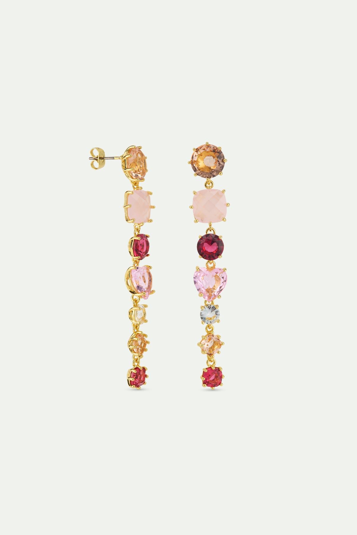 Gradient Pink Diamantine Dangle Earrings | AWLD1211