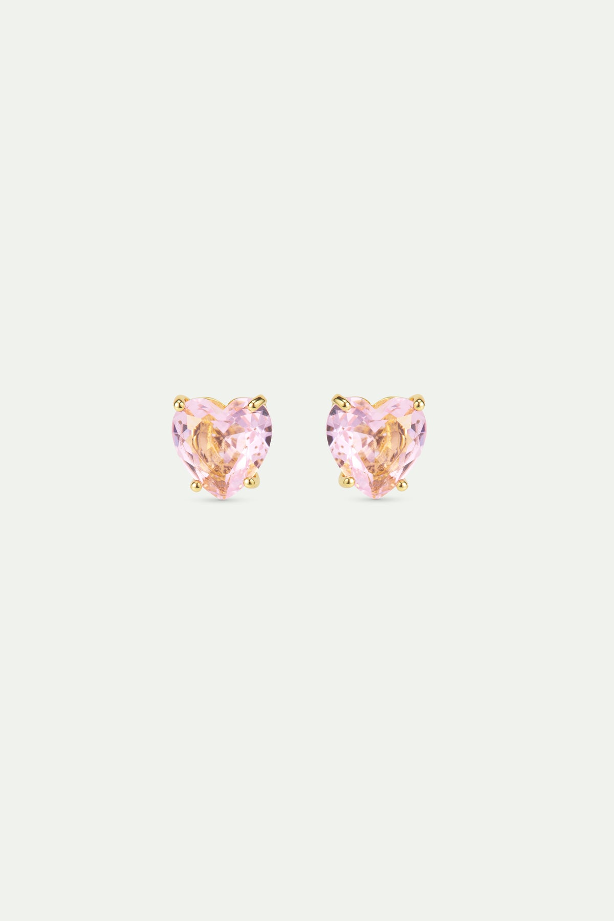 Light Pink Diamantine Heart-Shaped Earrings | AWLD1451