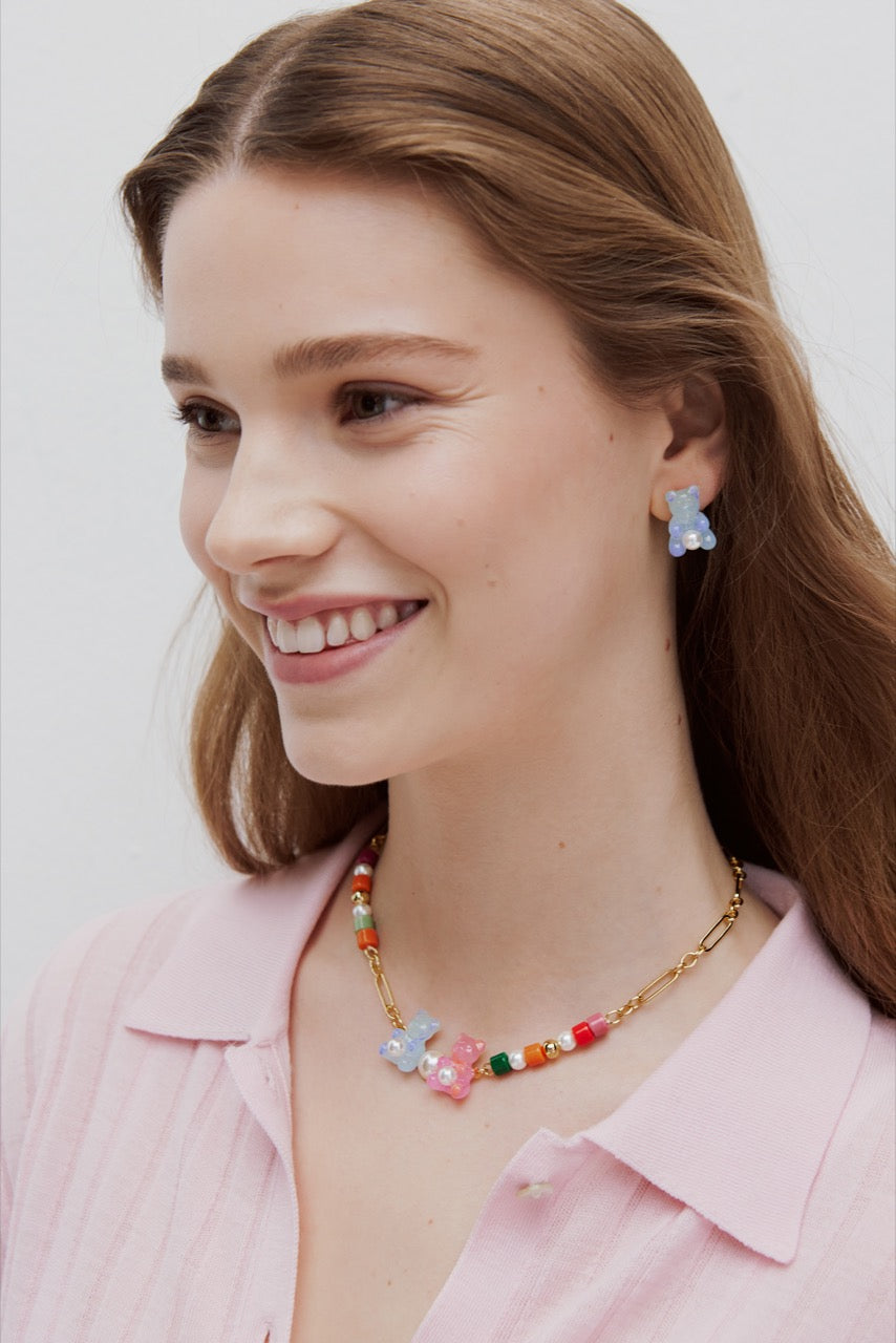 Blue Teddy Bear Sweet Earrings | AWMC1061