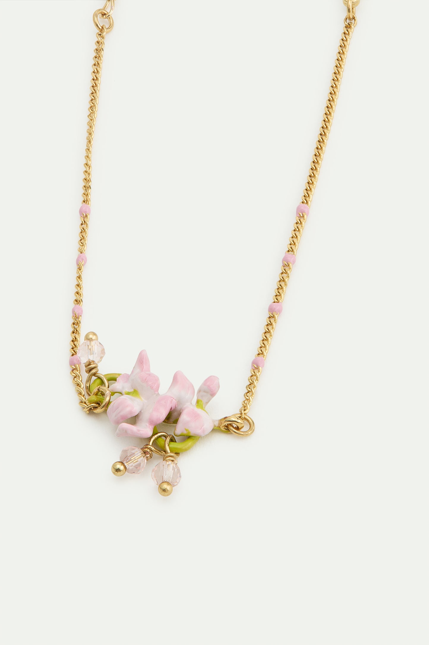 Fine Pink Wisteria Crystal Beads Bracelet