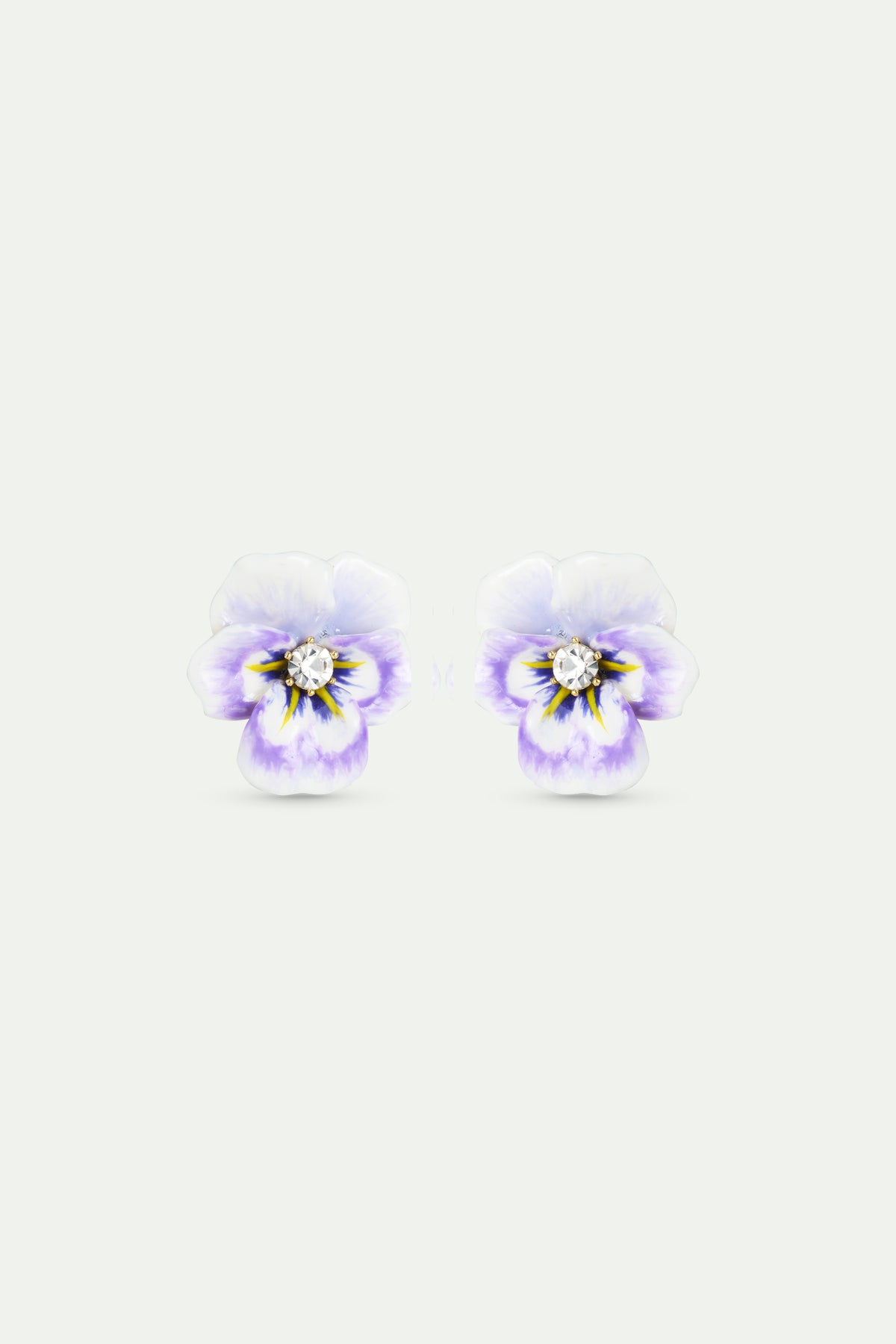 Purple Pansy & Cut Crystal Earrings | AWMP1031