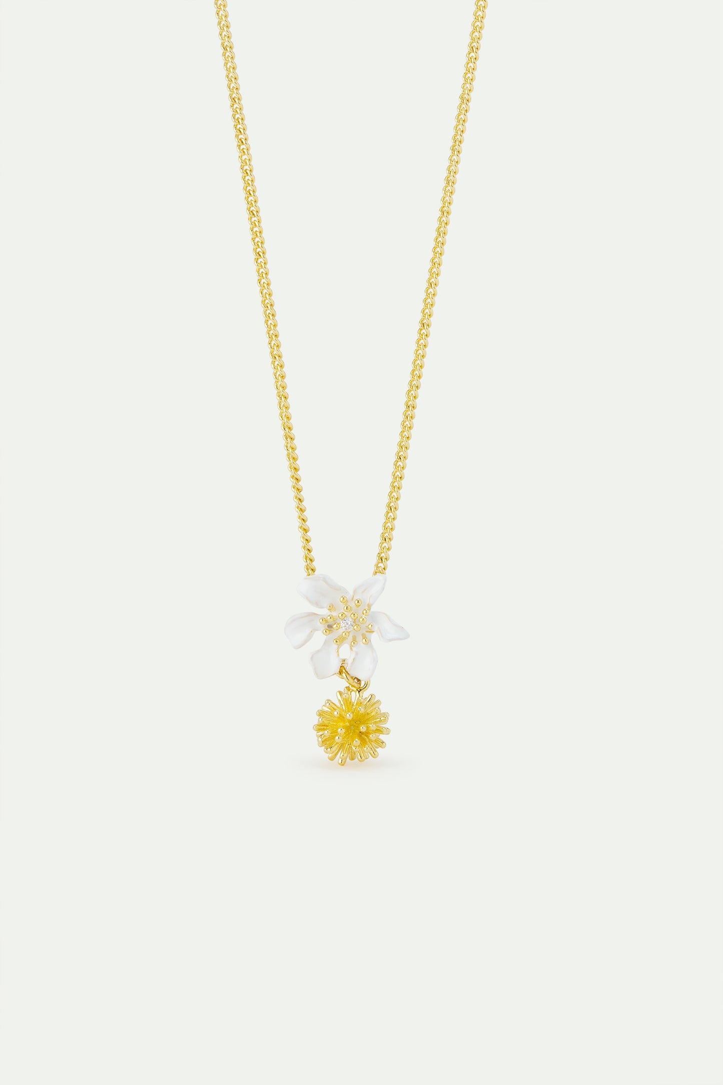 White Clematis & Japanese Kerria Necklace | AWNF3031