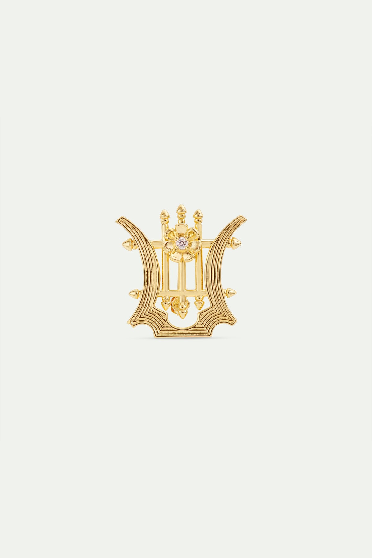 Golden Lyre Brooch Crystals | AWOP5011