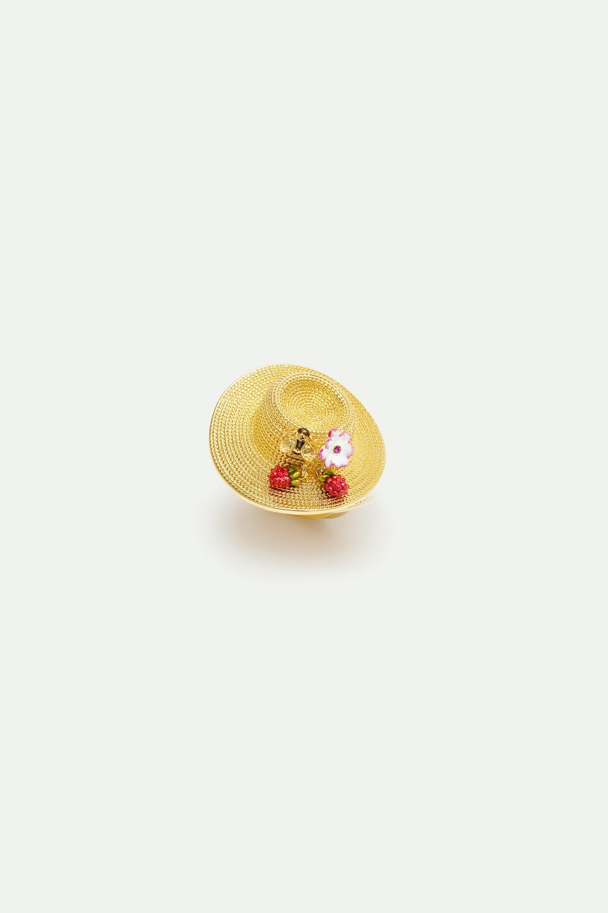 Ring With Gold Hat, Cosmos, Bee, Raspberry And Pink Crystal | AXAM6021