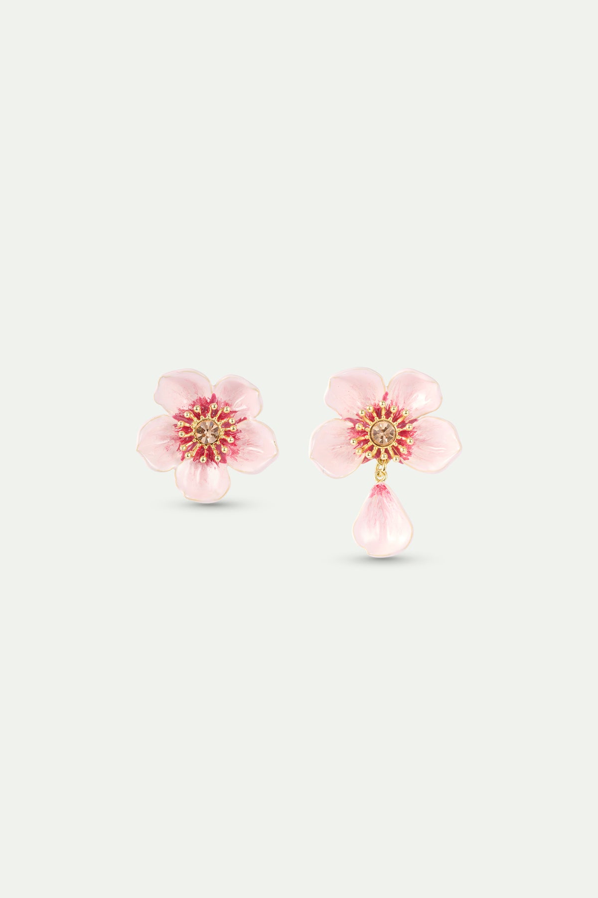 Asymmetrical Pink Cherry Blossom Earrings | AXHA1102