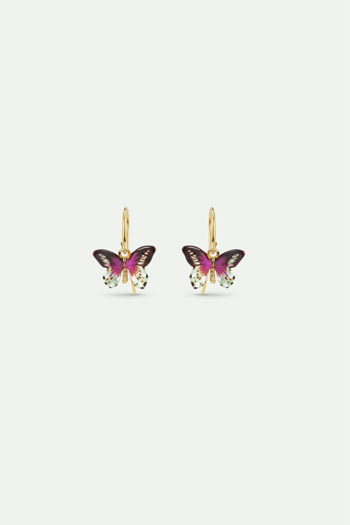 Green And Purple Butterfly Hook Earrings | AXLA1061