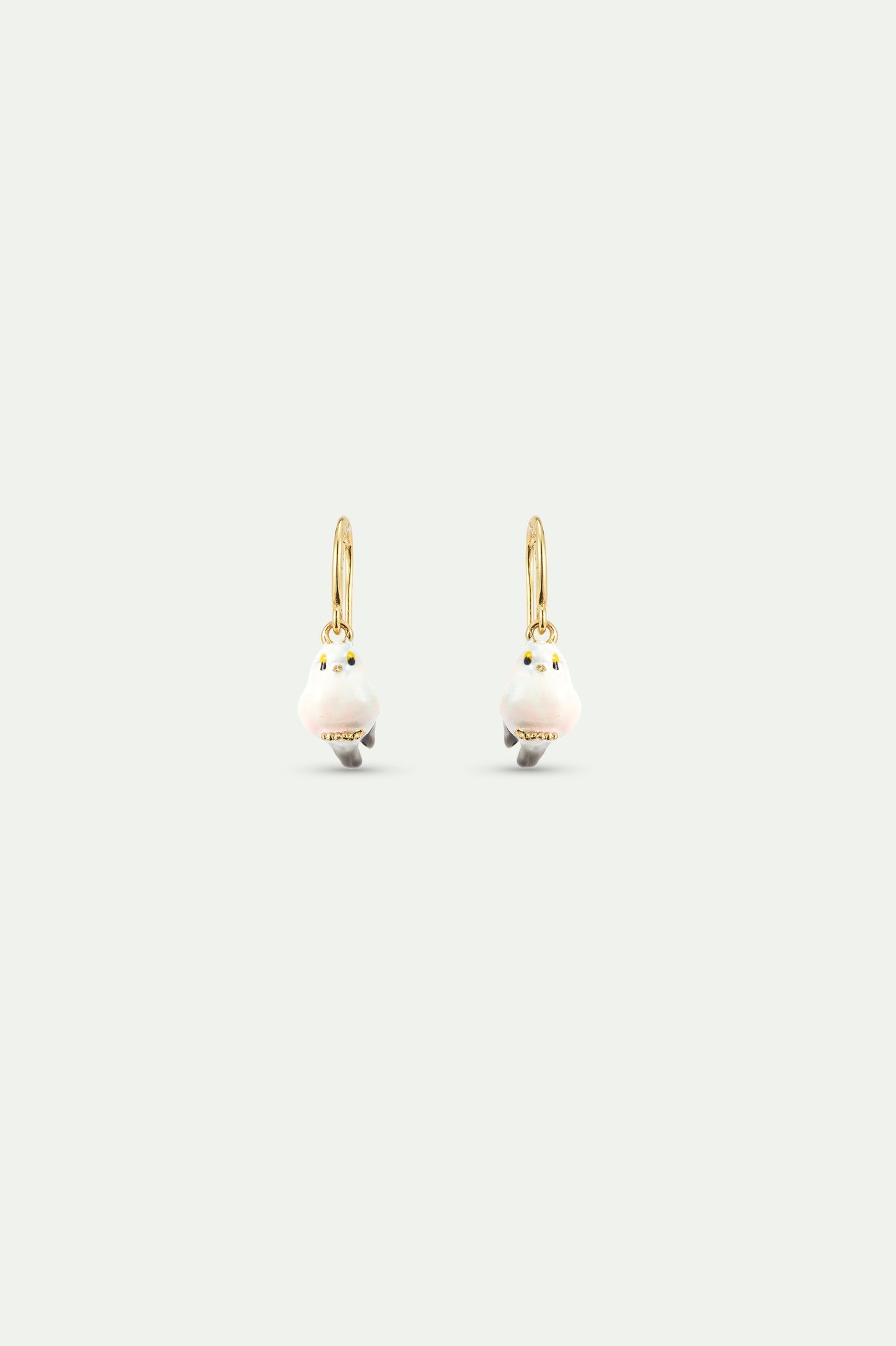 White Long-Tailed Tit Hook Earrings | AXLA1071