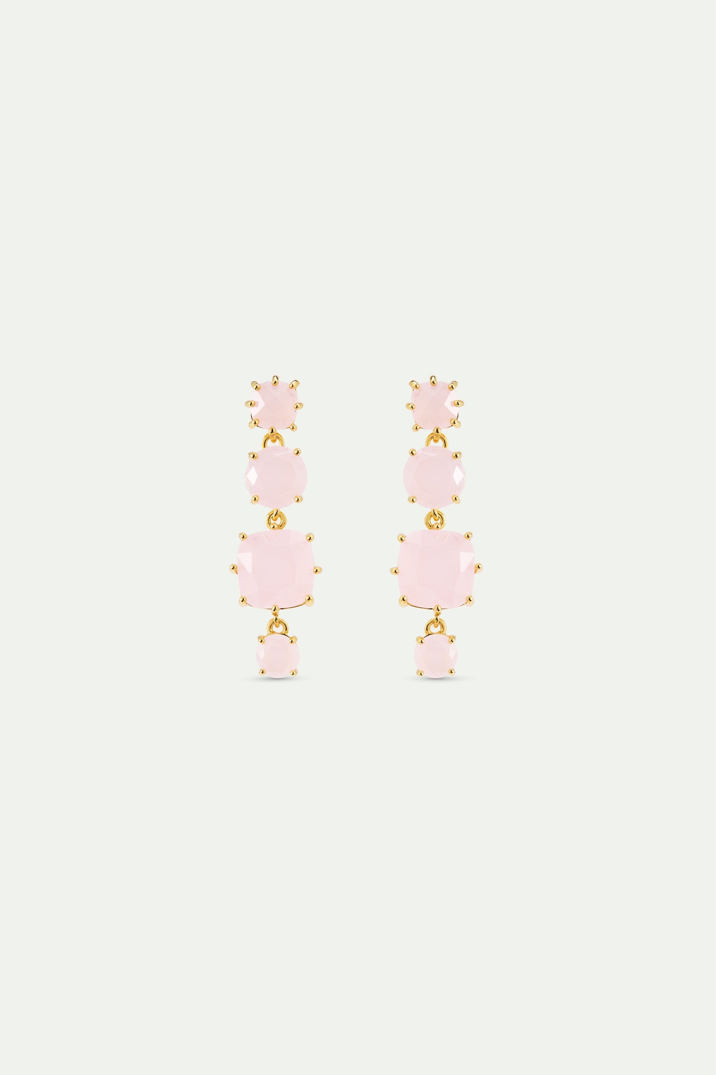 Diamantine Earrings With 4 Light Pink Stones | AXLD1201