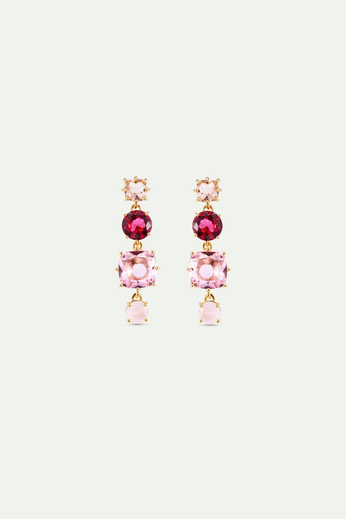 Diamantine Earrings With 4 Rosa Centifolia Stones | AXLD1204