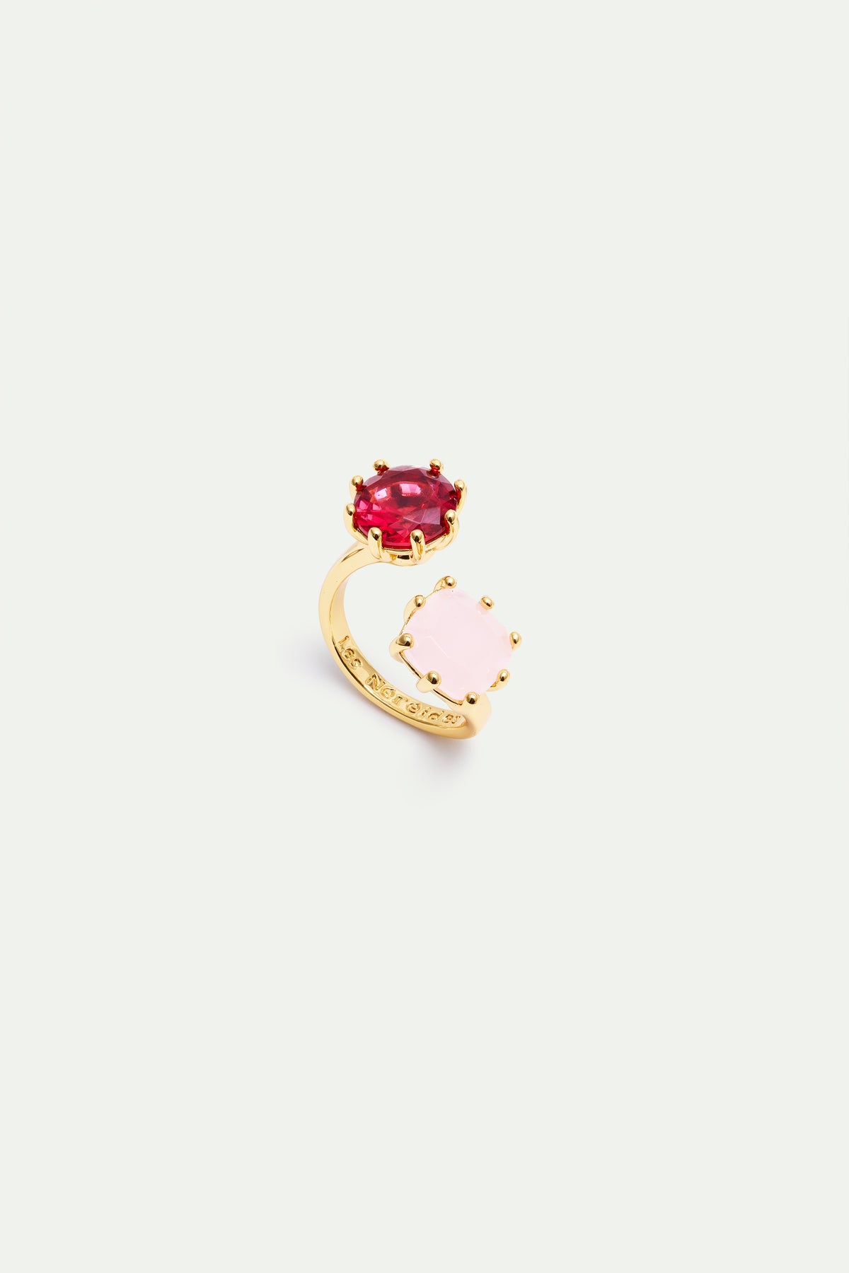 Diamantine Adjustable Ring With 2 Rosa Centifolia Stones | AXLD6604