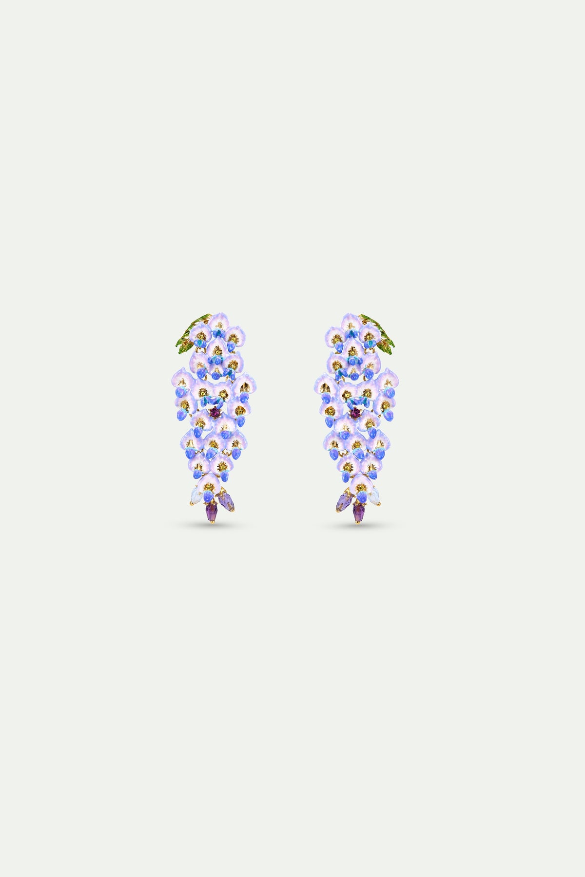 Blue Wisteria And Crystal Earrings | AXOF1051