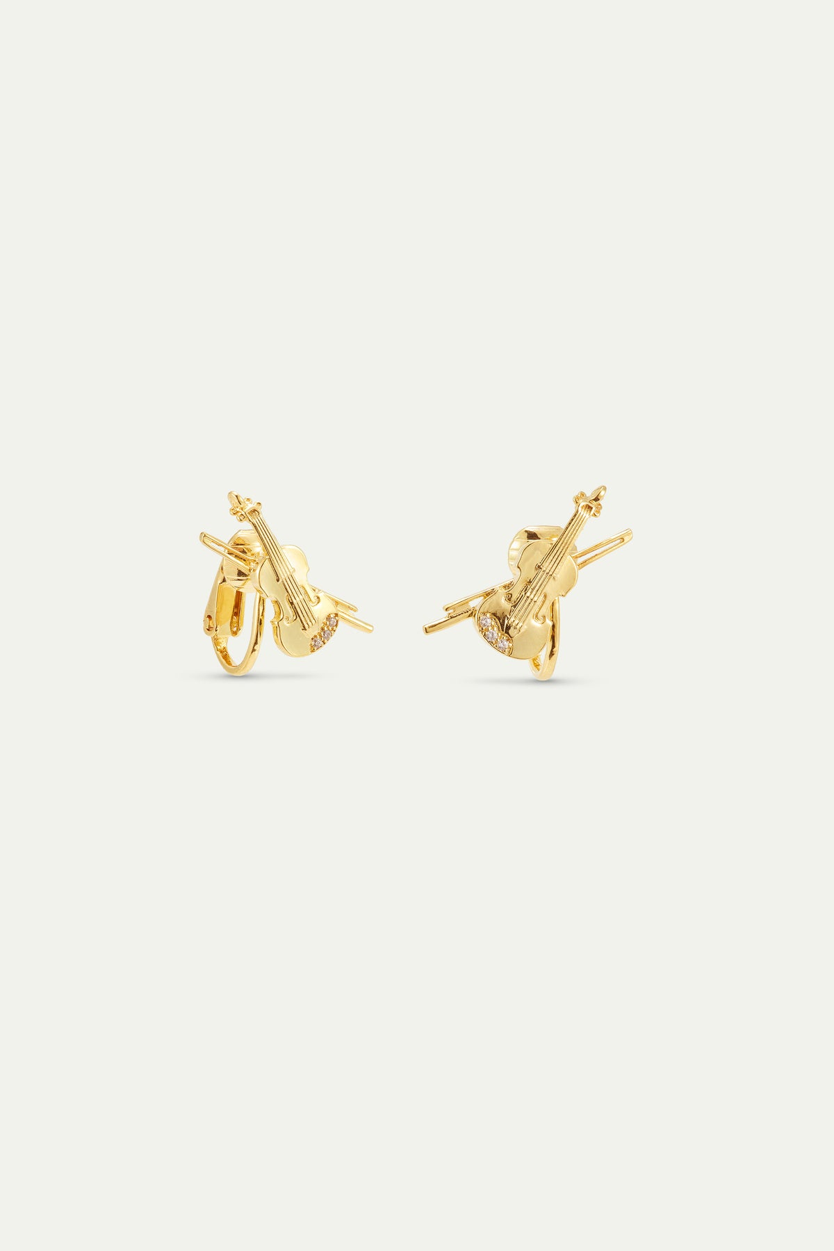 Gold Cello Earrings | AXOP1051