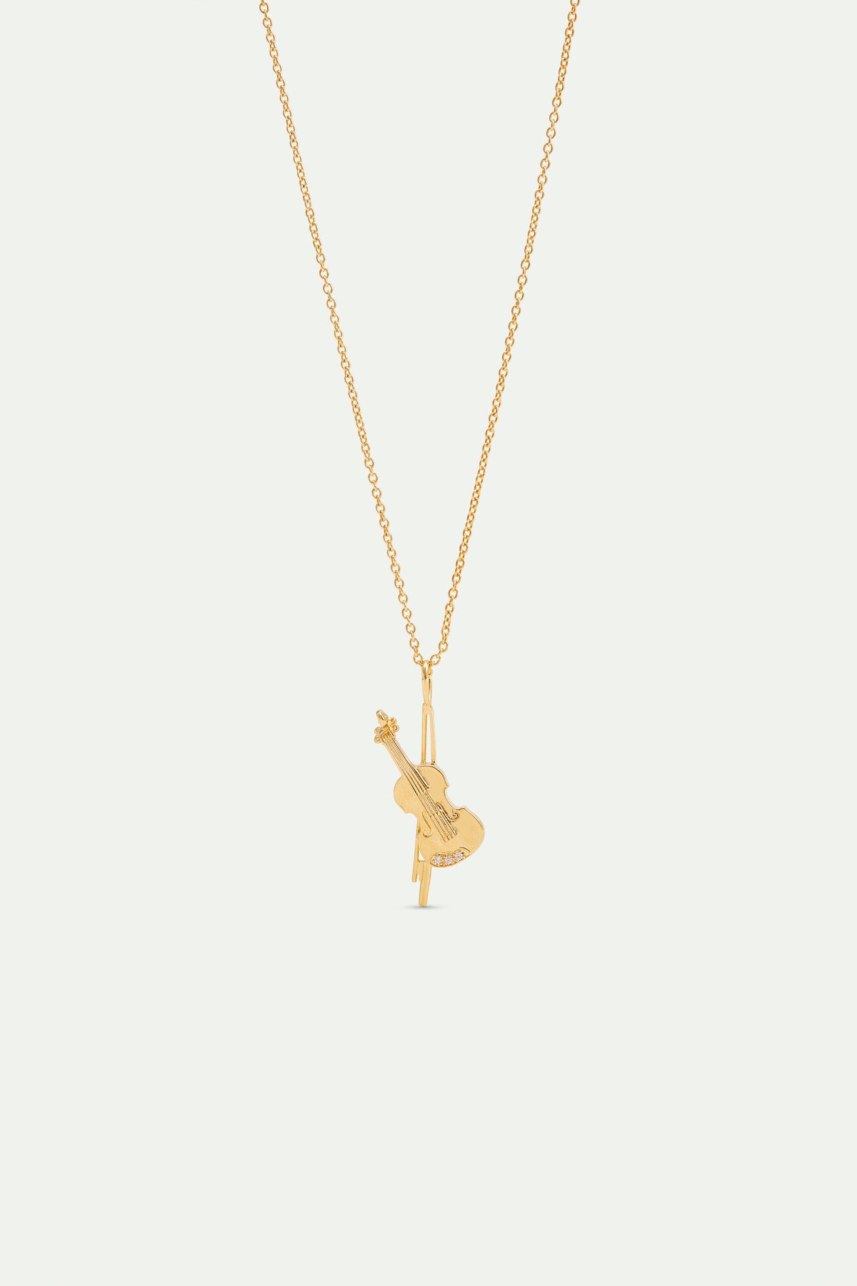 Gold Cello Pendant Necklace | AXOP3021