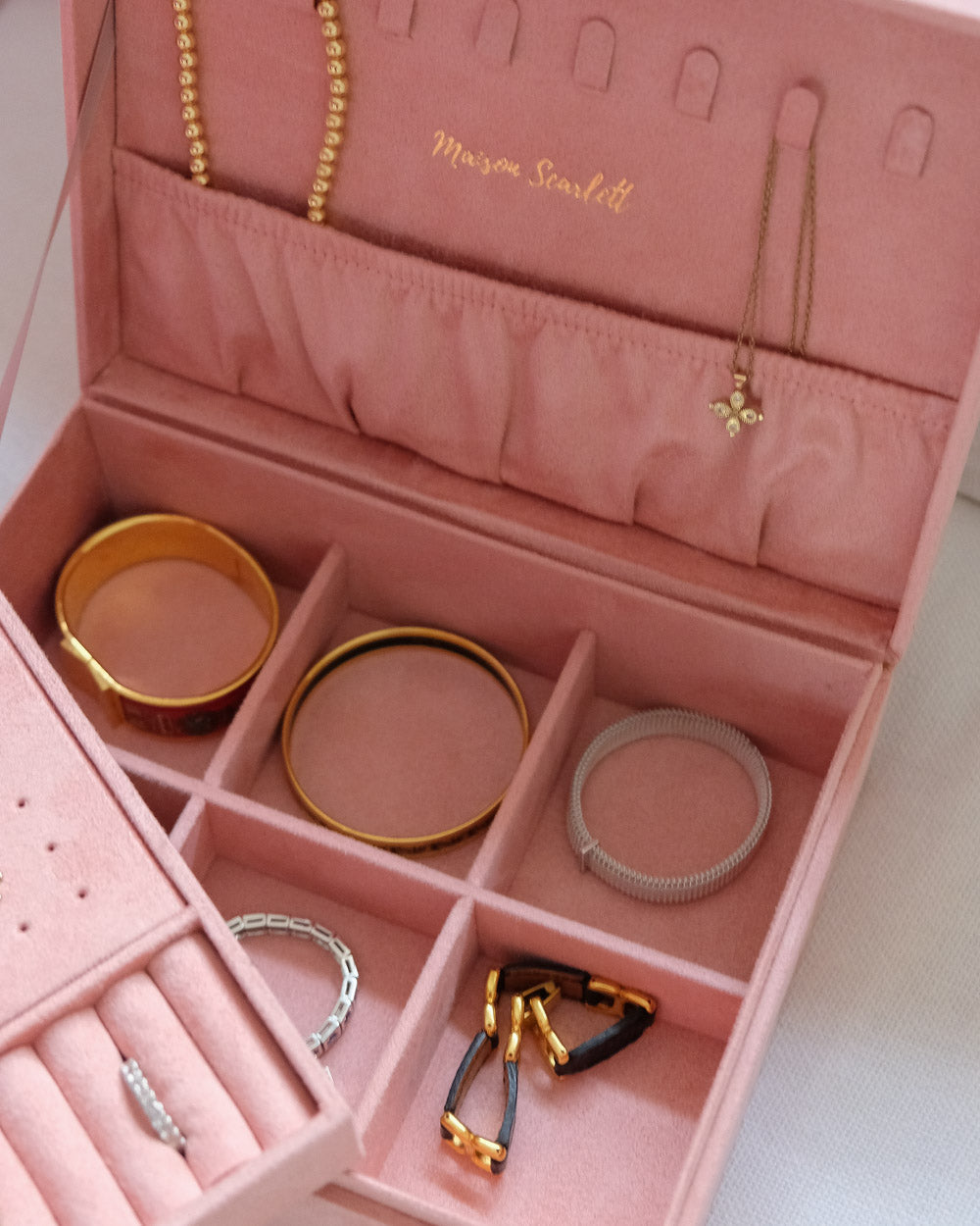 Louise velvet Jewellery box - Green